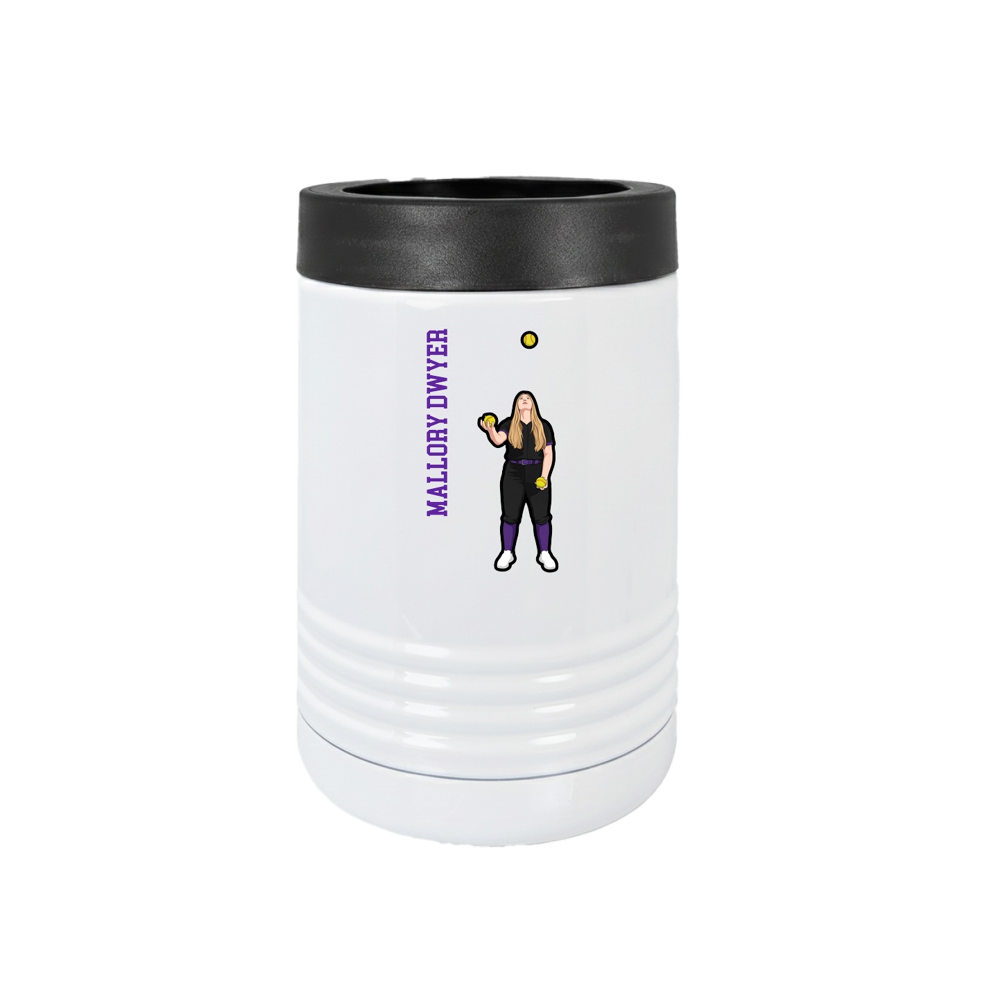 Beverage Holder — Name Vertical in White