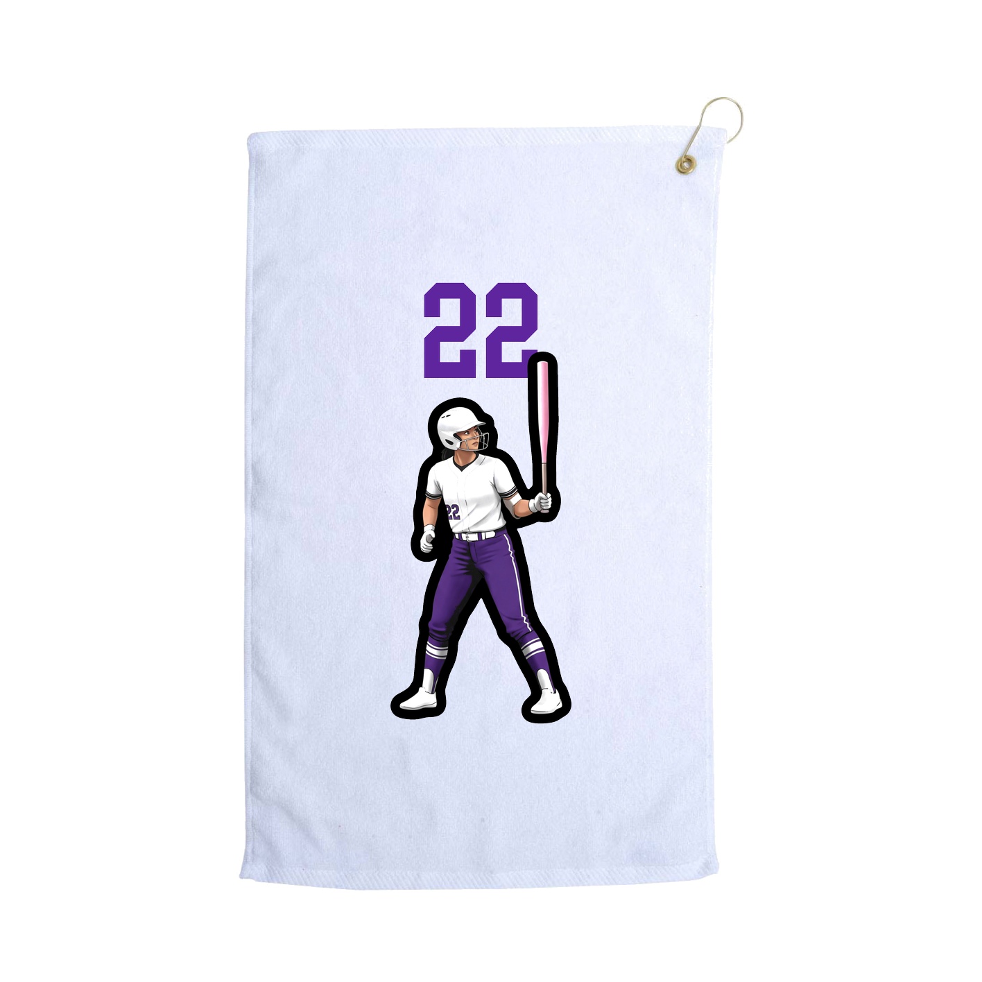 Golf Towel — Number Top in White
