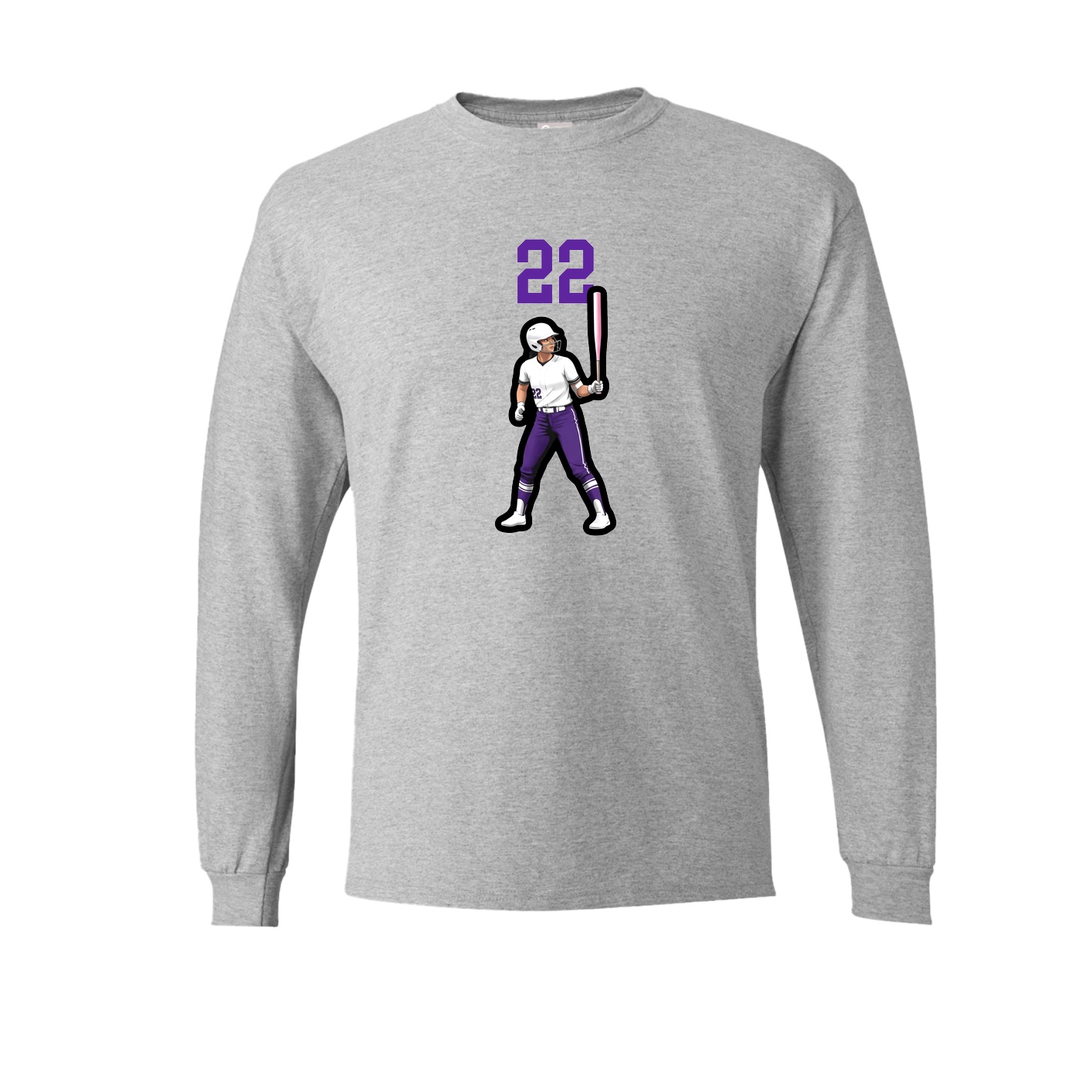 Long Sleeve Tee — Number Top in Grey