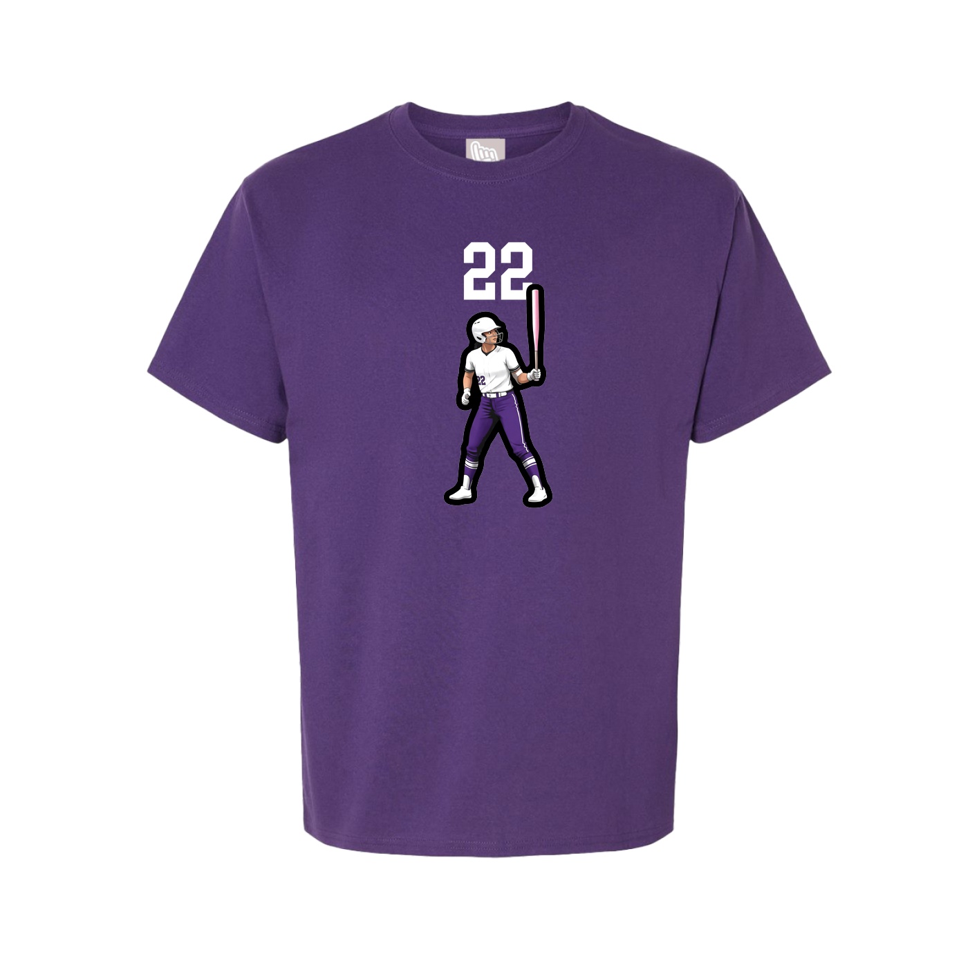 Youth Tee — Number Top in Purple