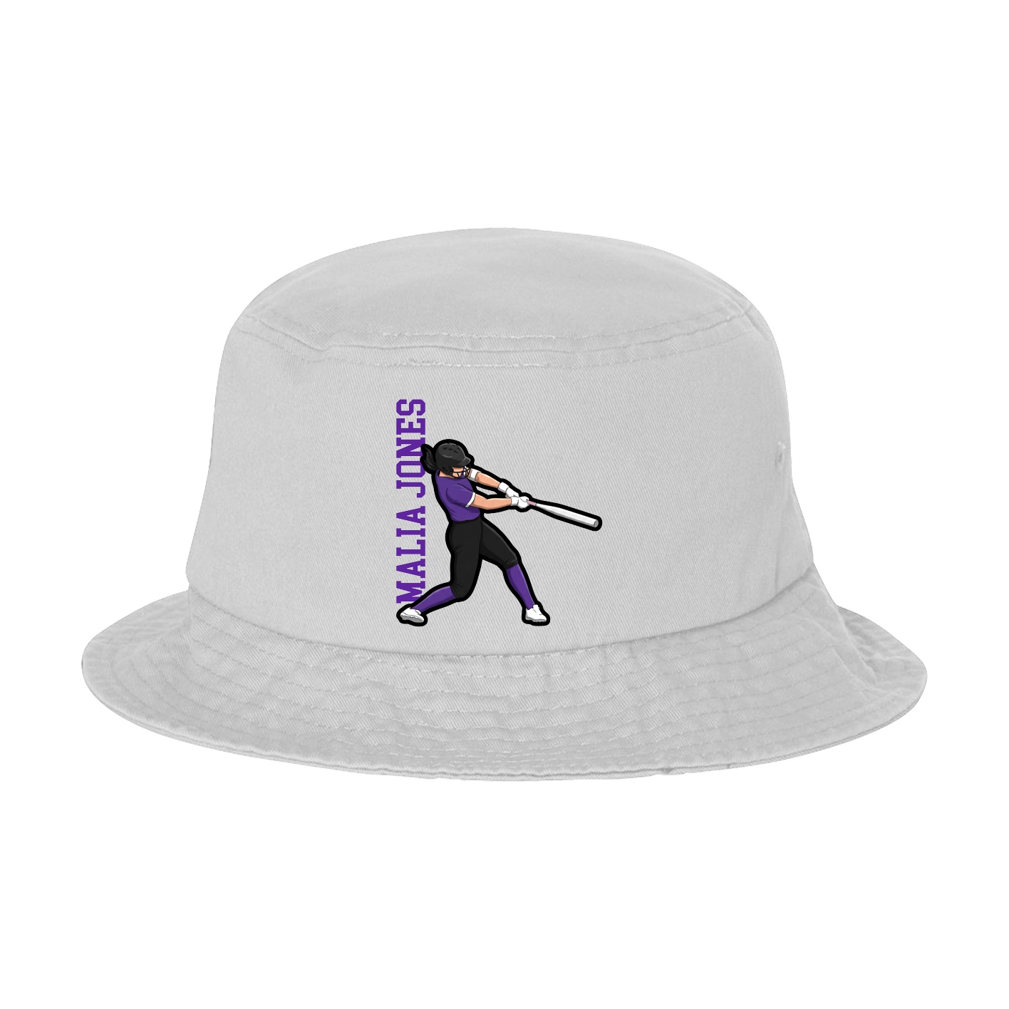 Bucket Cap — Name Vertical in White