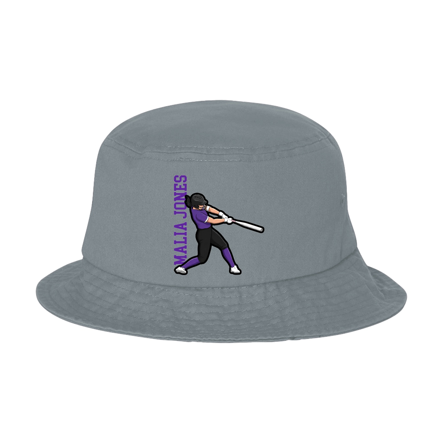 Bucket Cap — Name Vertical in Grey