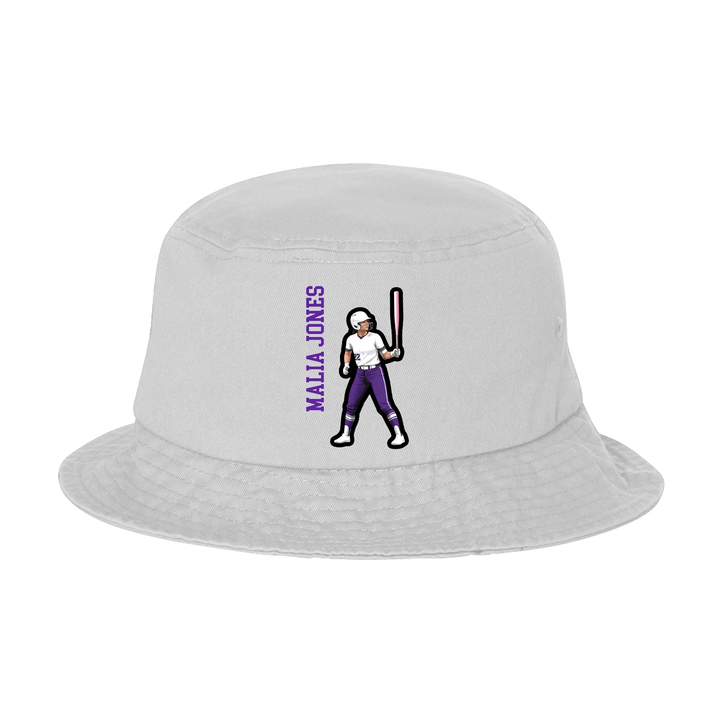 Bucket Cap — Name Vertical in White