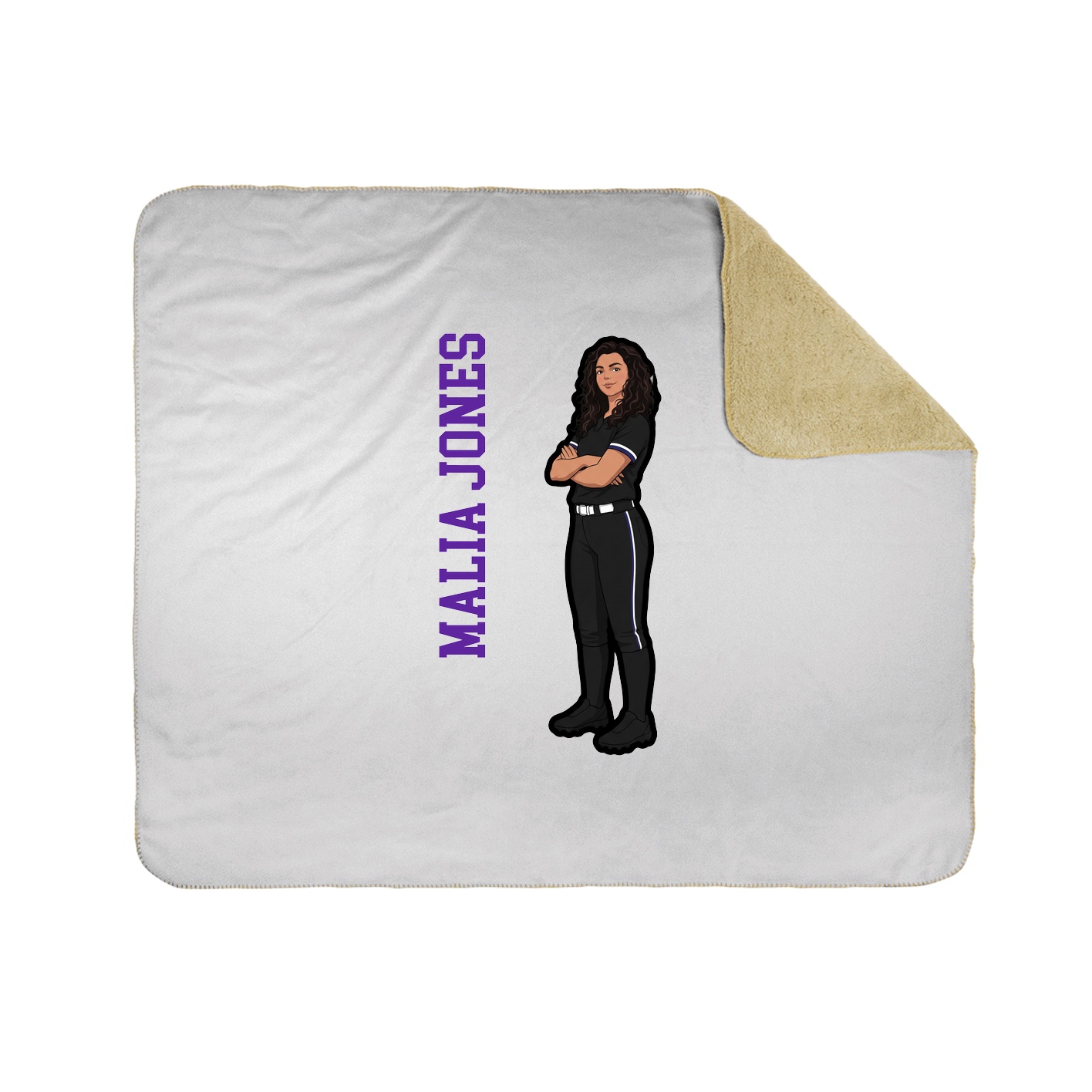 Throw Blanket — Name Vertical in White
