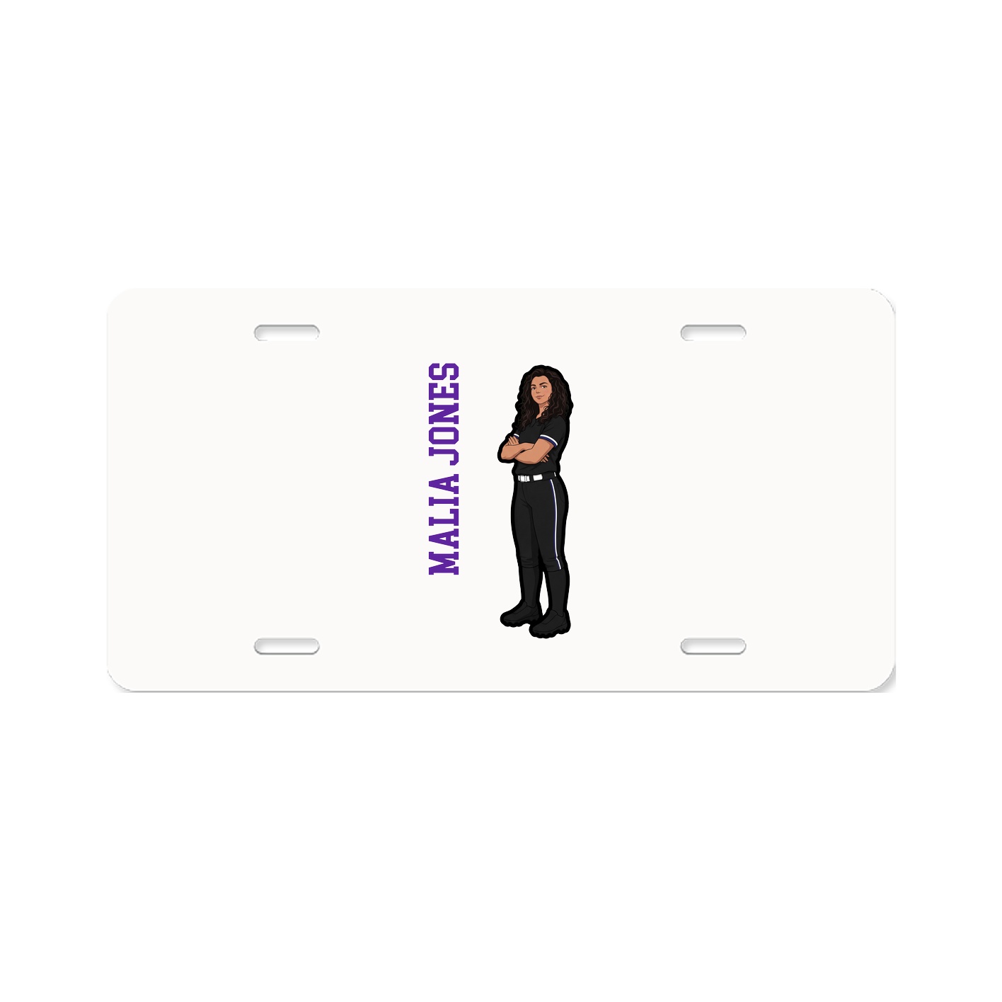 License Plate — Name Vertical in Classic