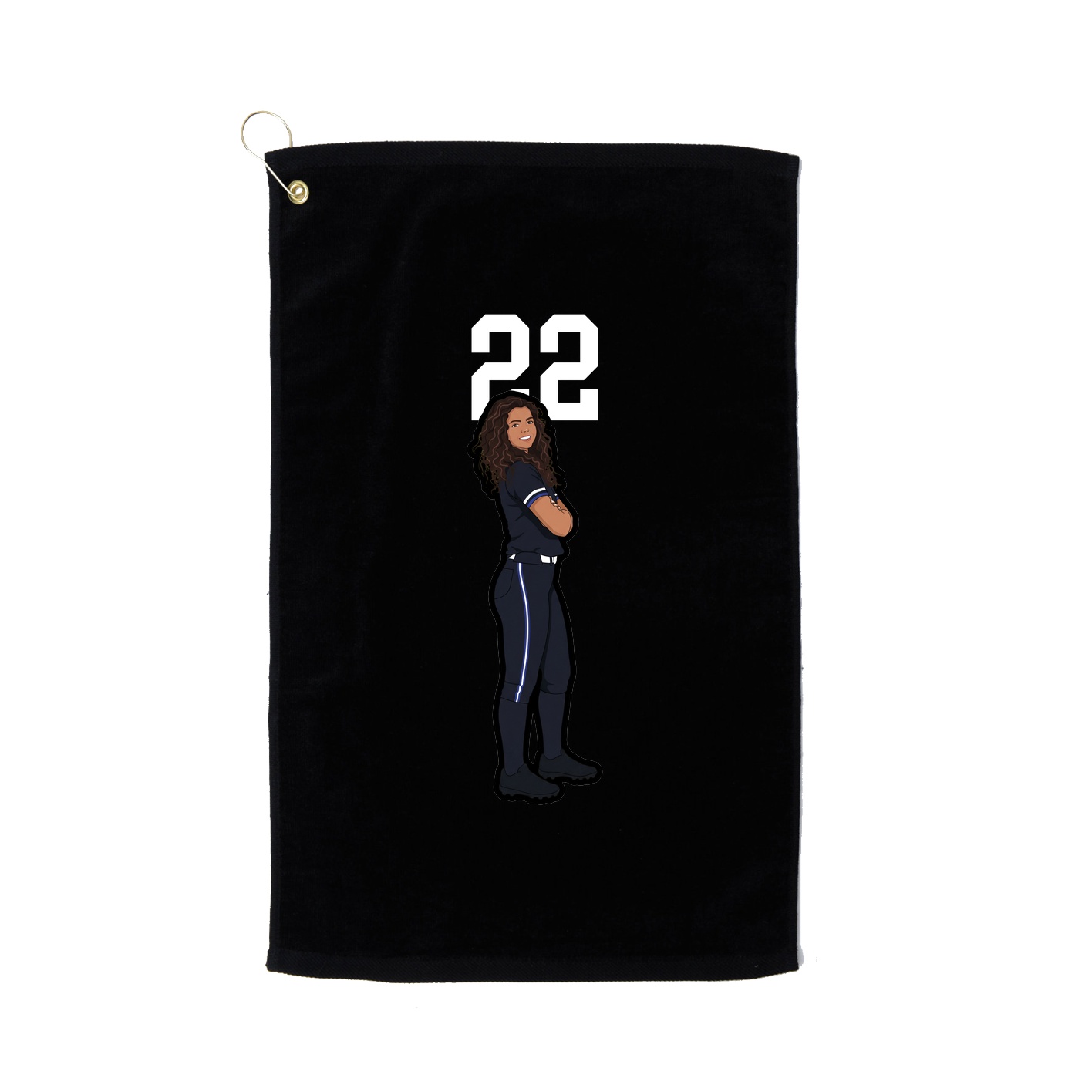 Golf Towel — Number Top in Black