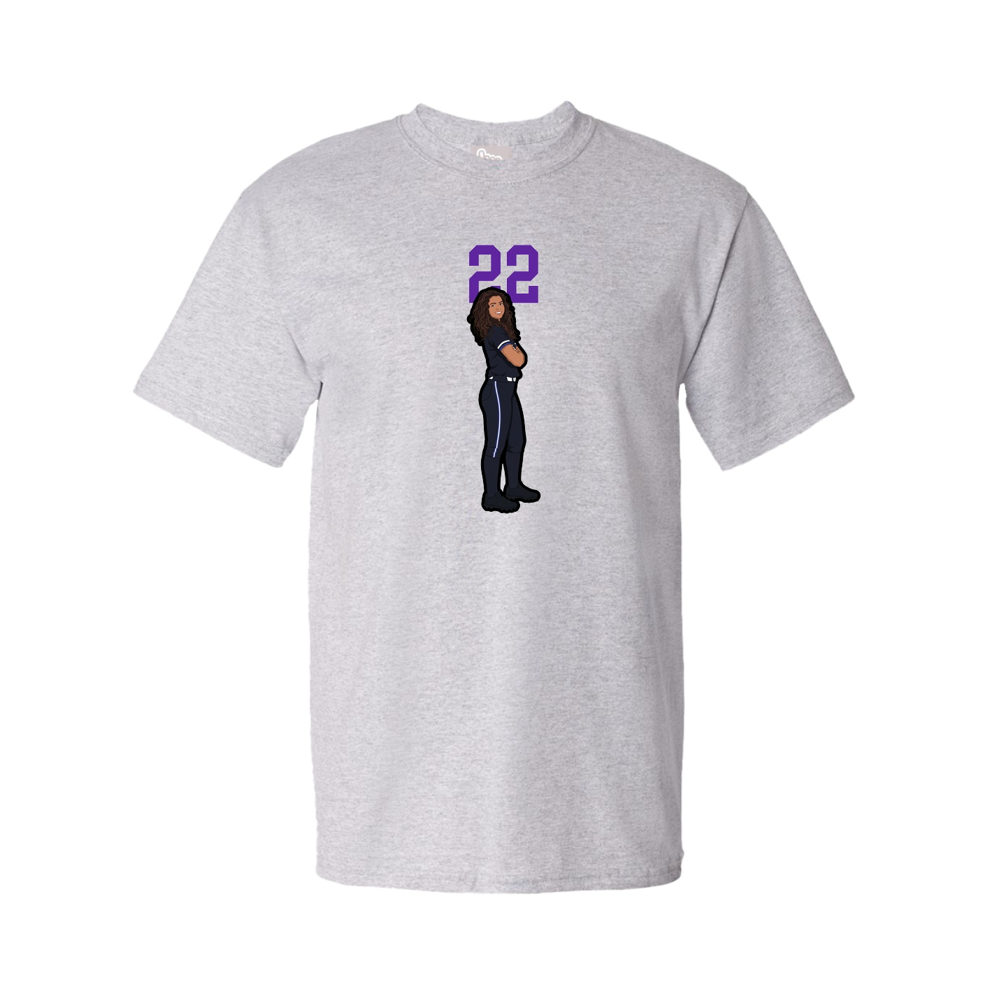 Youth Tee — Number Top in Grey