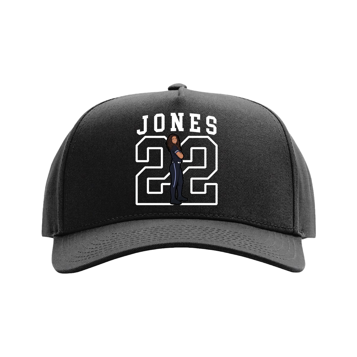 Full Fabric Five-Panel Champ Cap — Shirsey in Black
