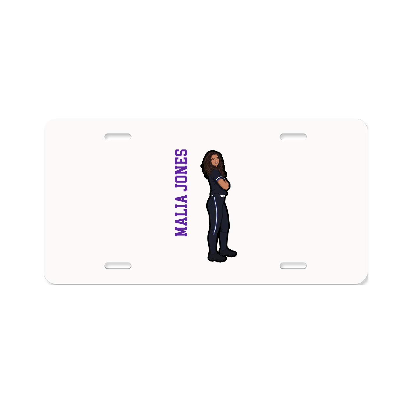 License Plate — Name Vertical in Classic