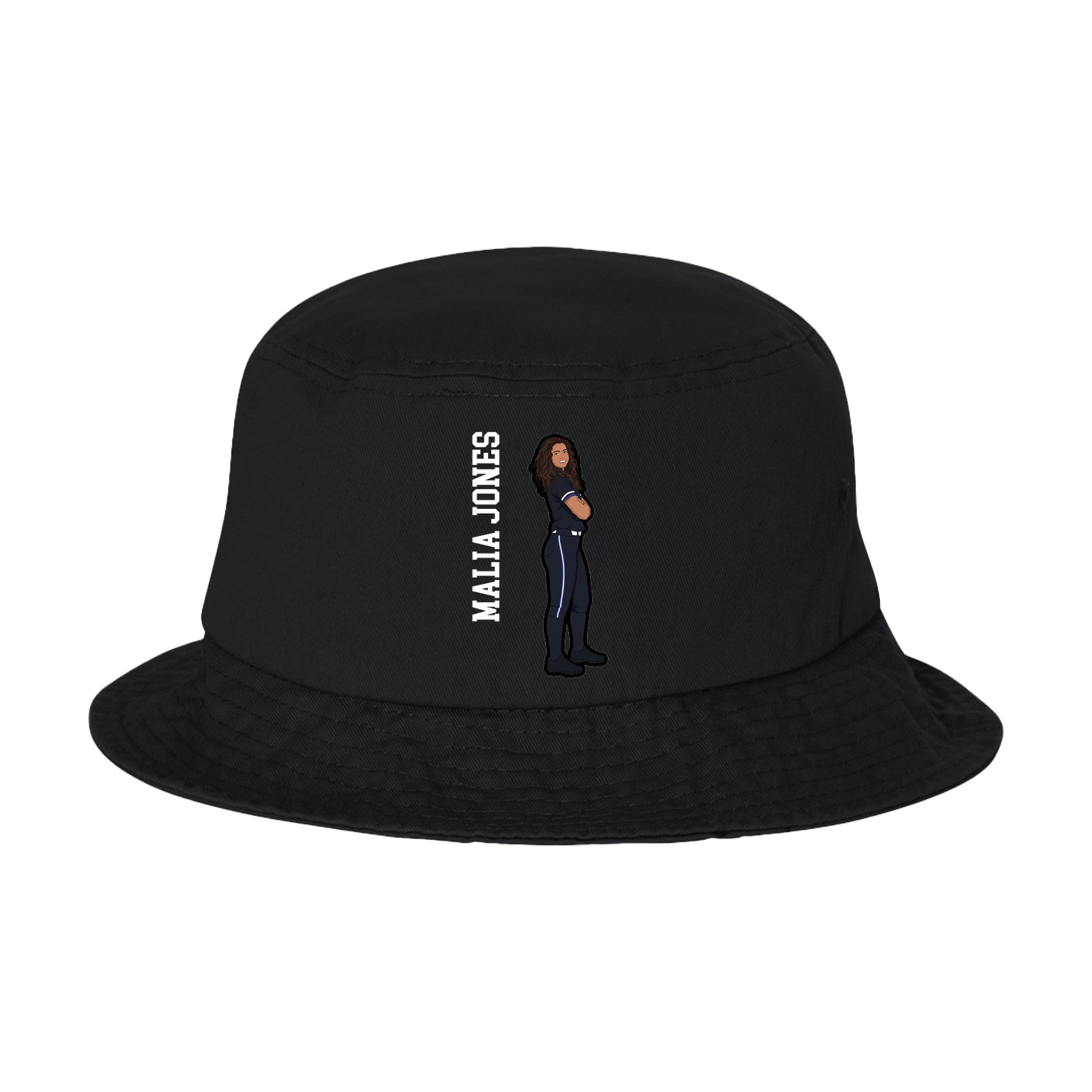 Bucket Cap — Name Vertical in Black