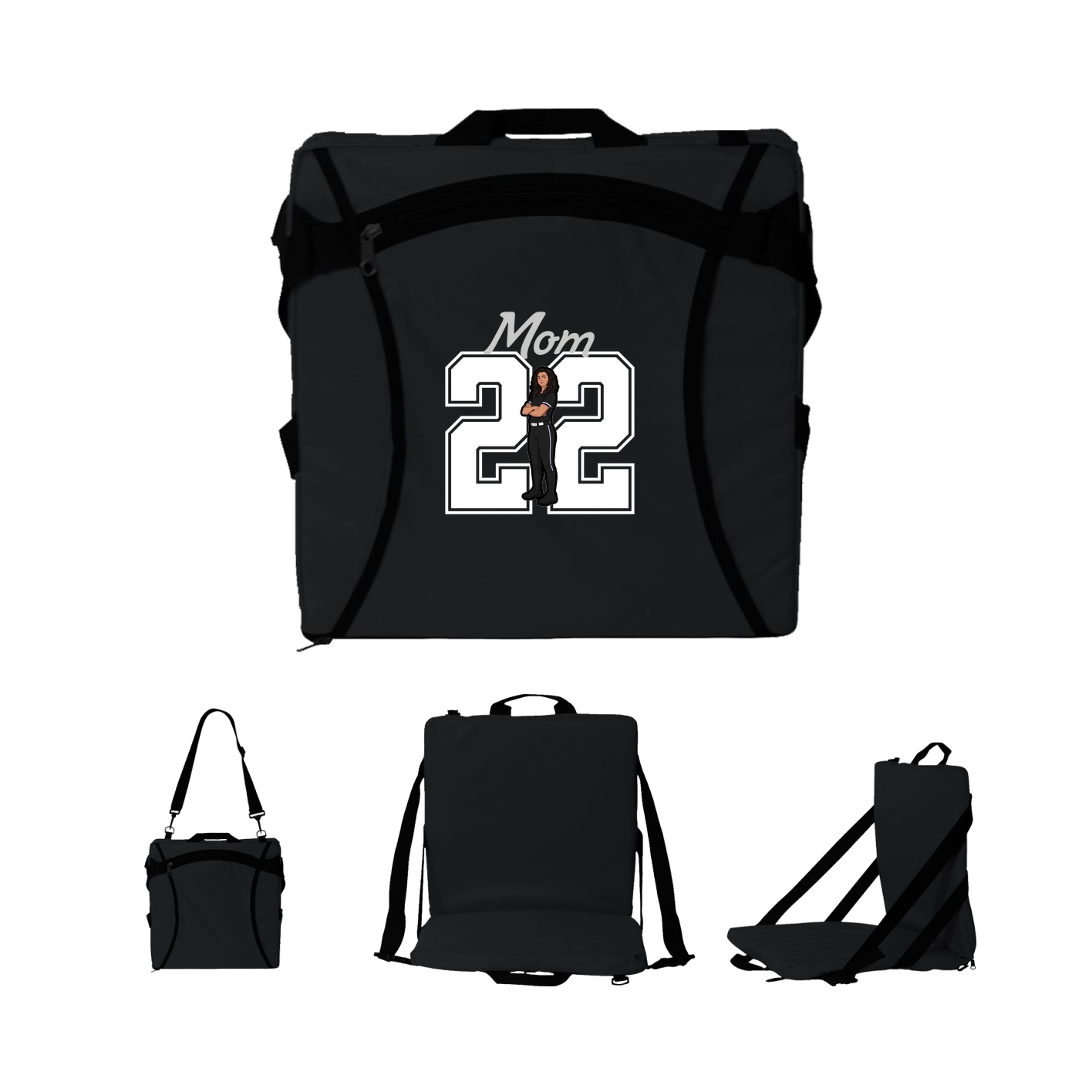 Folding Stadium Seat — Mothers Day Shirsey in Black