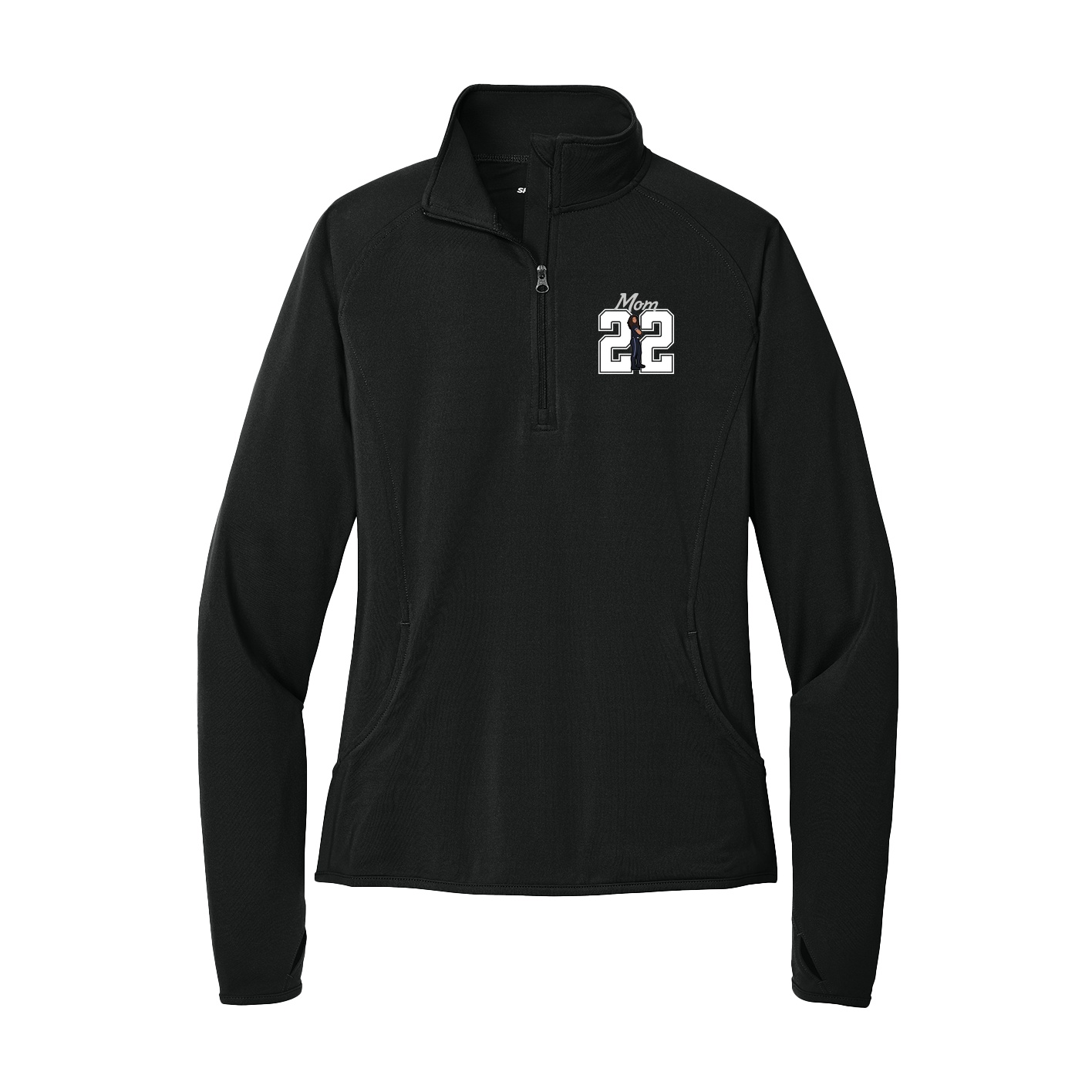 Women's Q-Zip Pullover — Mothers Day Shirsey in Black