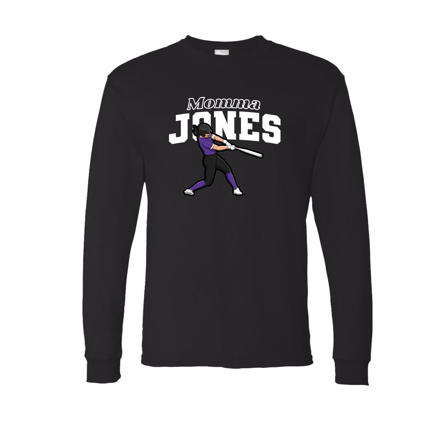 Long Sleeve Tee — Mothers Day Block in Black