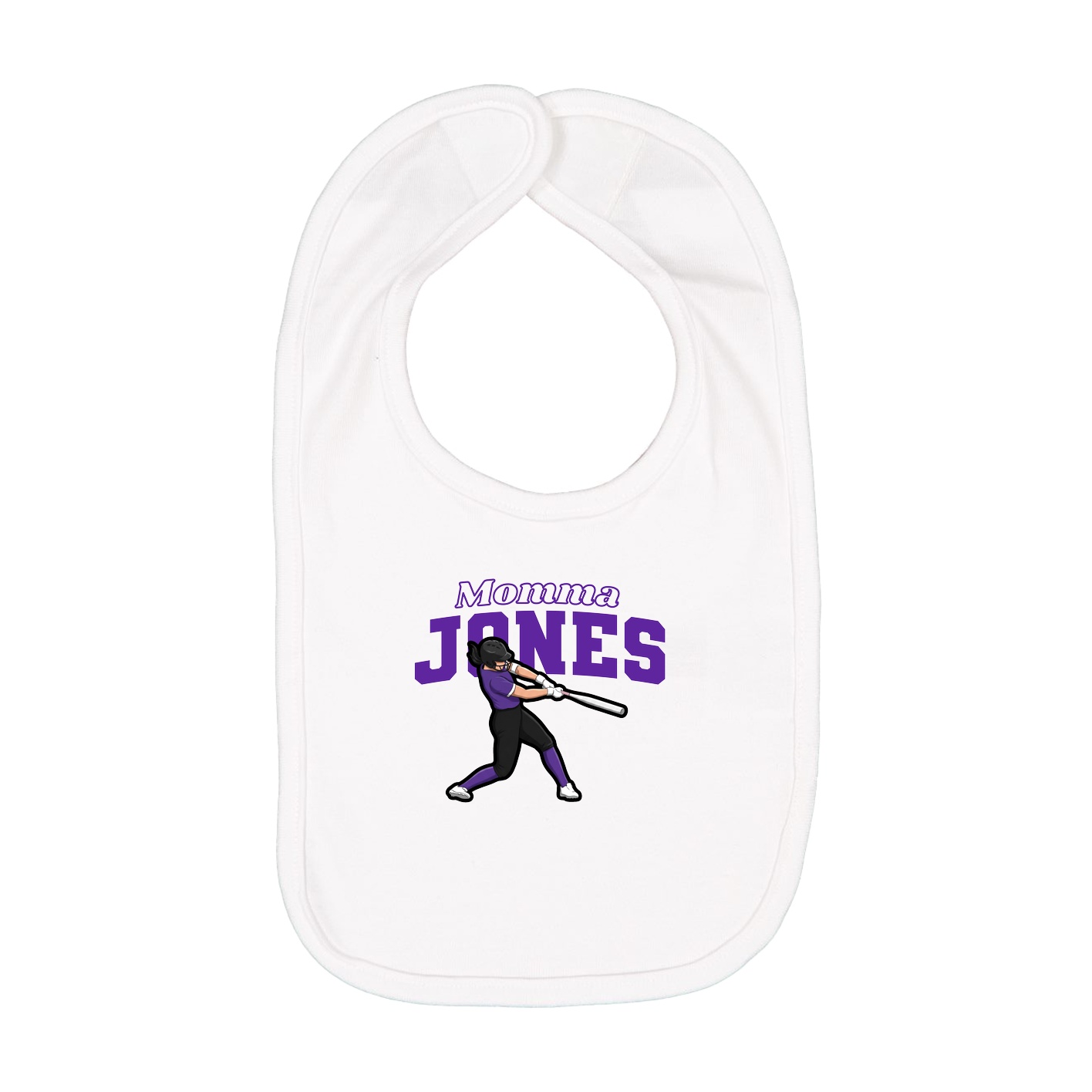 Infant Bib — Mothers Day Block in White