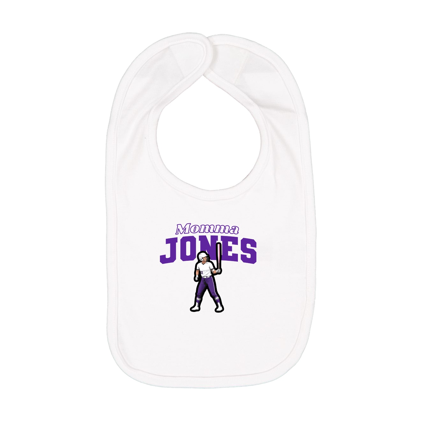 Infant Bib — Mothers Day Block in White