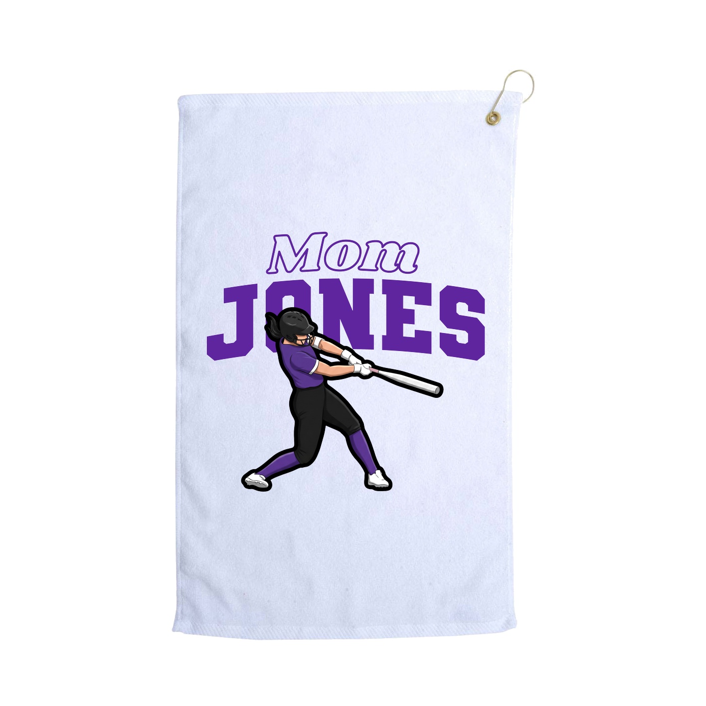Golf Towel — Mothers Day Block in White