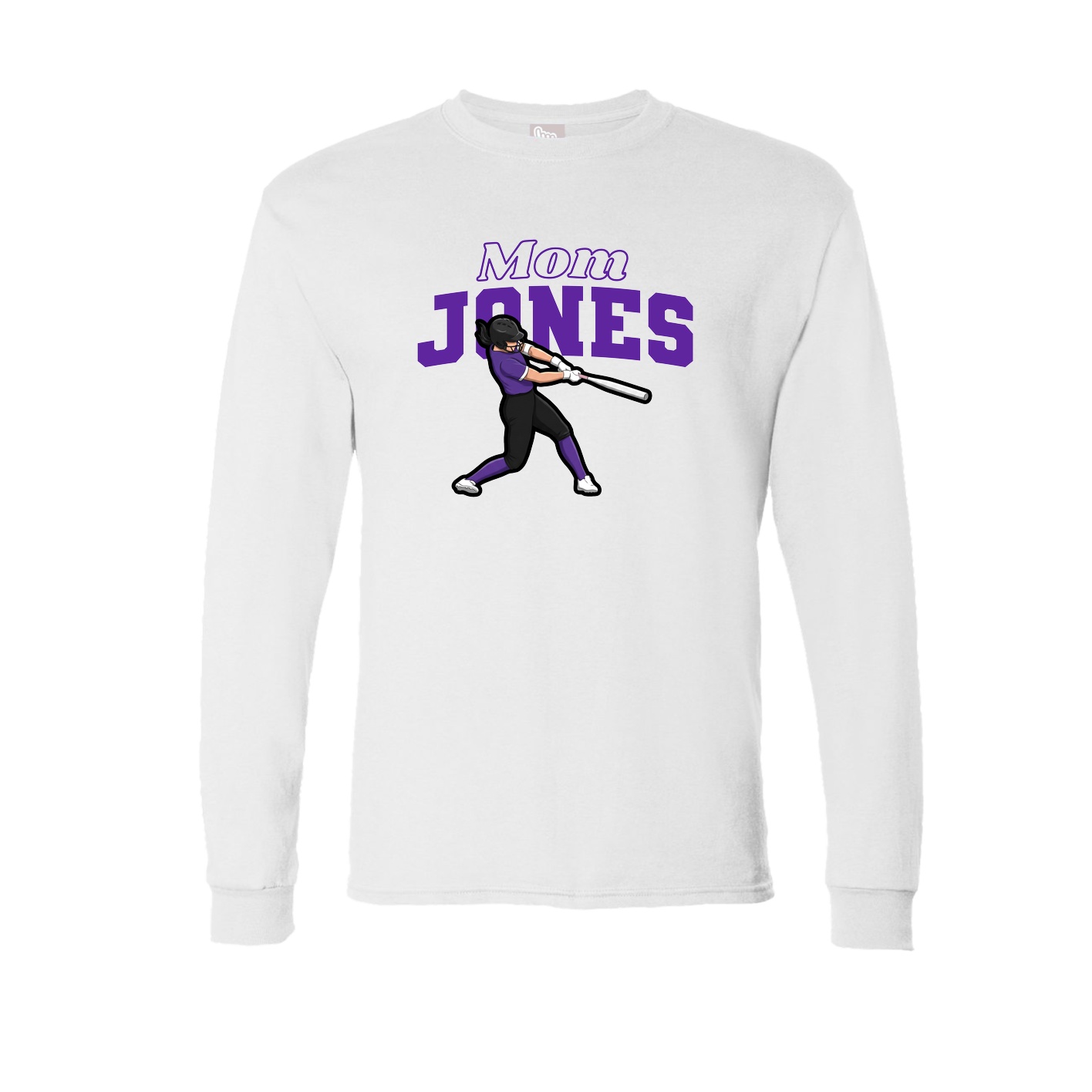 Long Sleeve Tee — Mothers Day Block in White