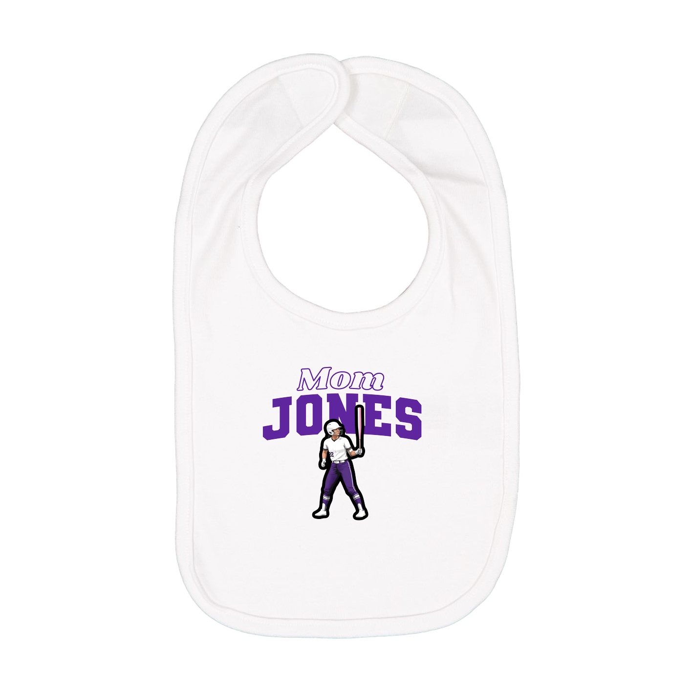 Infant Bib — Mothers Day Block in White