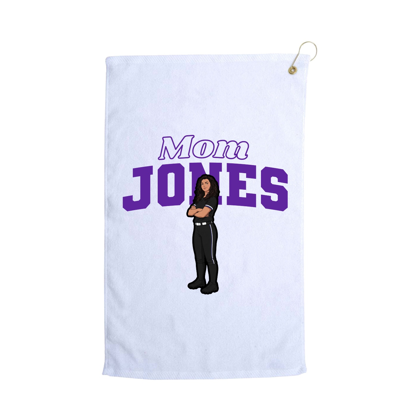 Golf Towel — Mothers Day Block in White