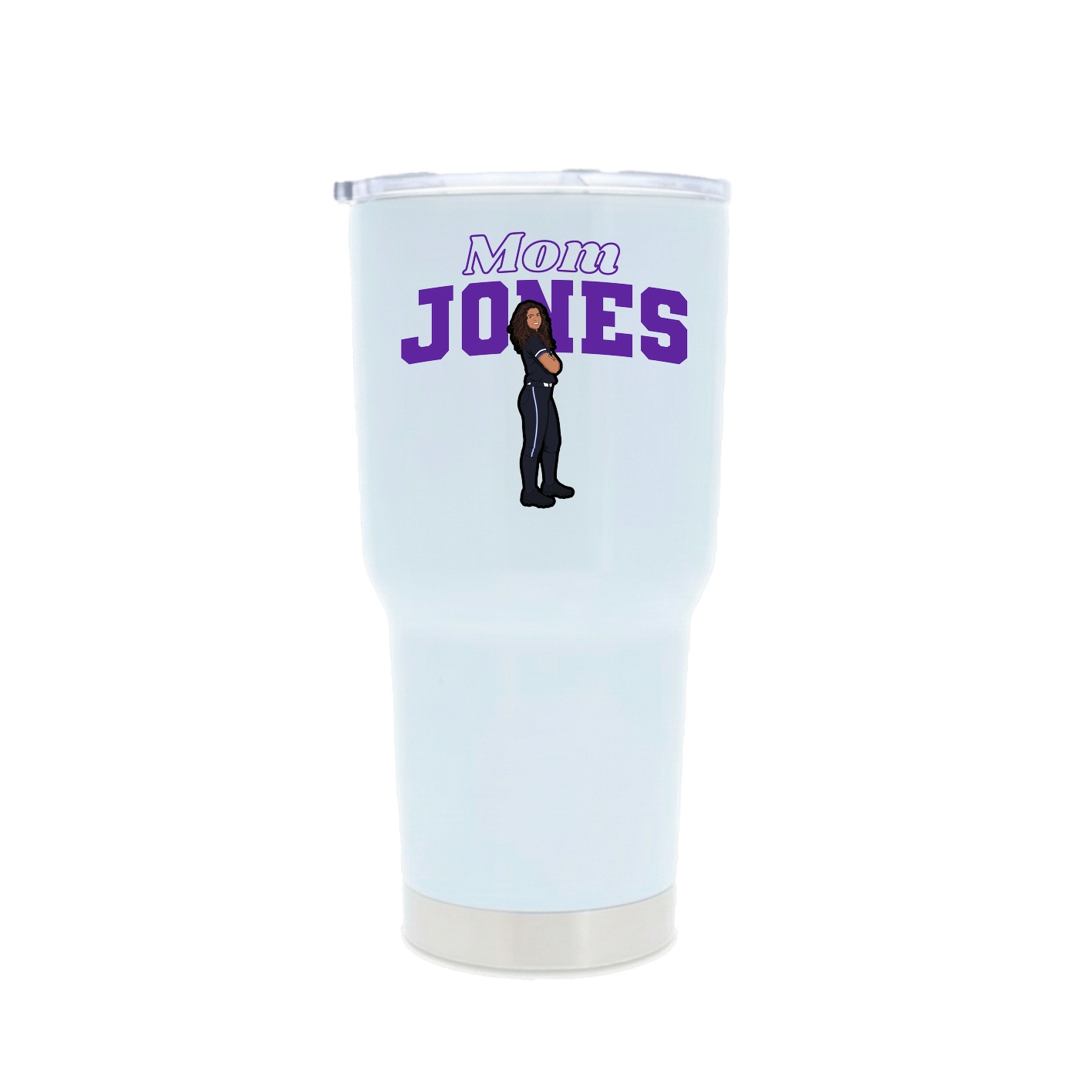 30oz Stainless Steel Tumbler — Mothers Day Block in White