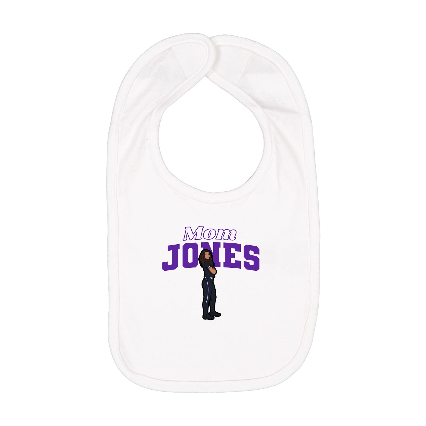 Infant Bib — Mothers Day Block in White