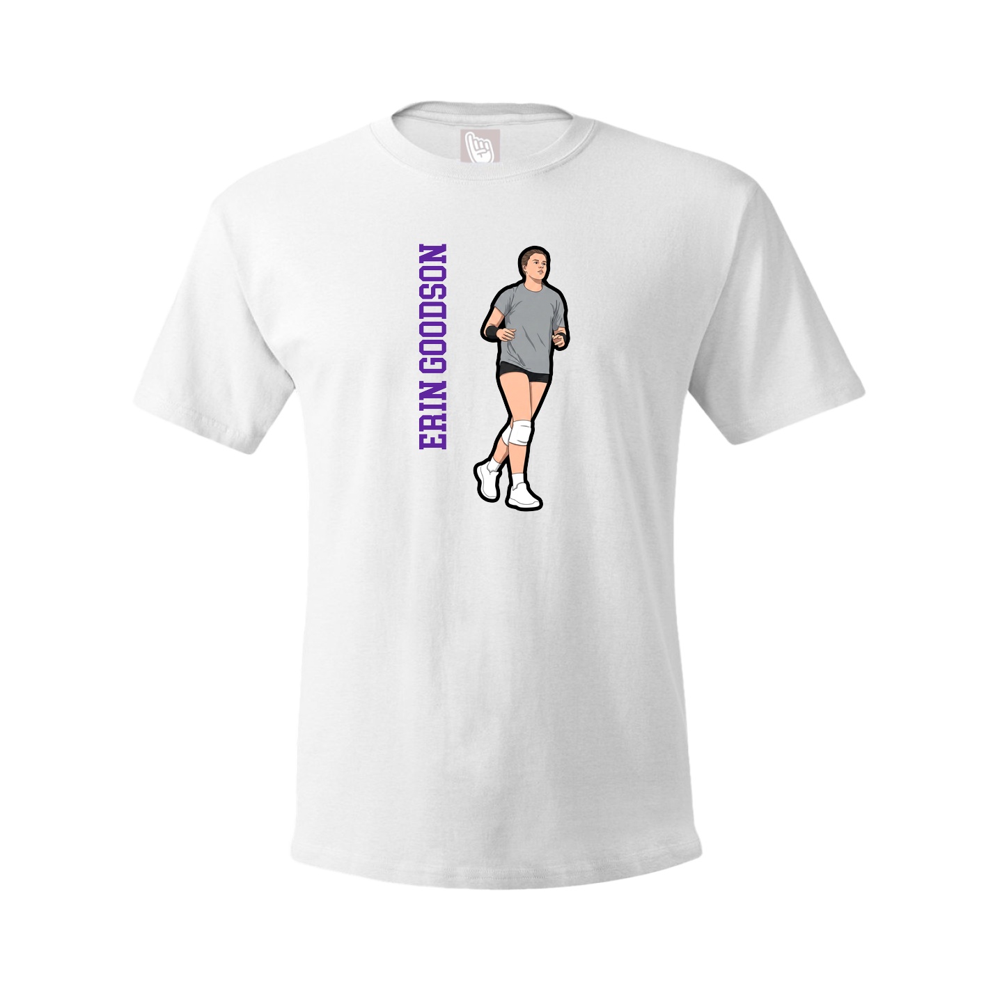 Youth Tee — Name Vertical in White