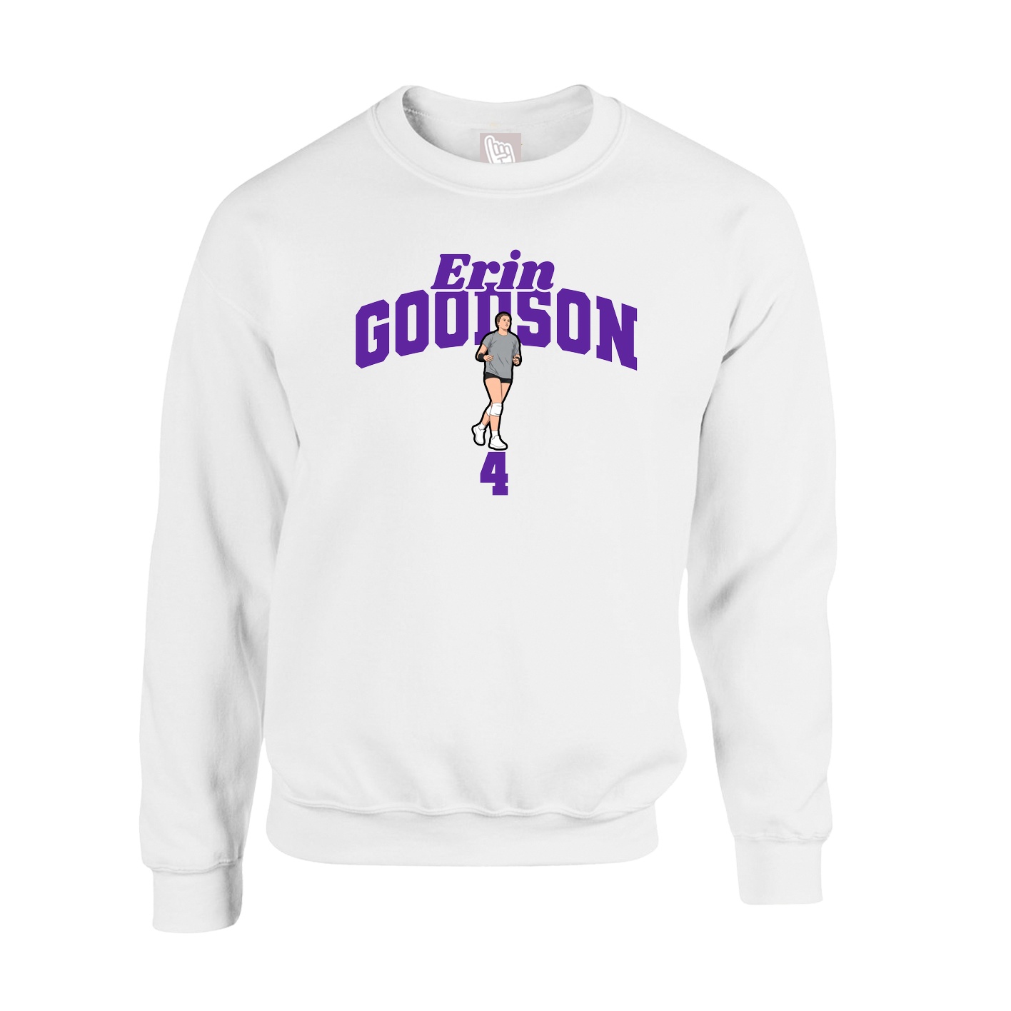 Fleece Crew — Signature Arch in White