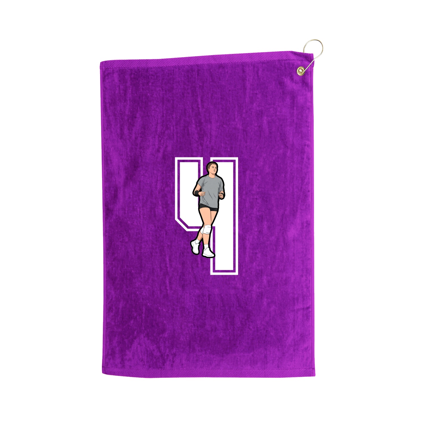 Golf Towel — Number in Purple