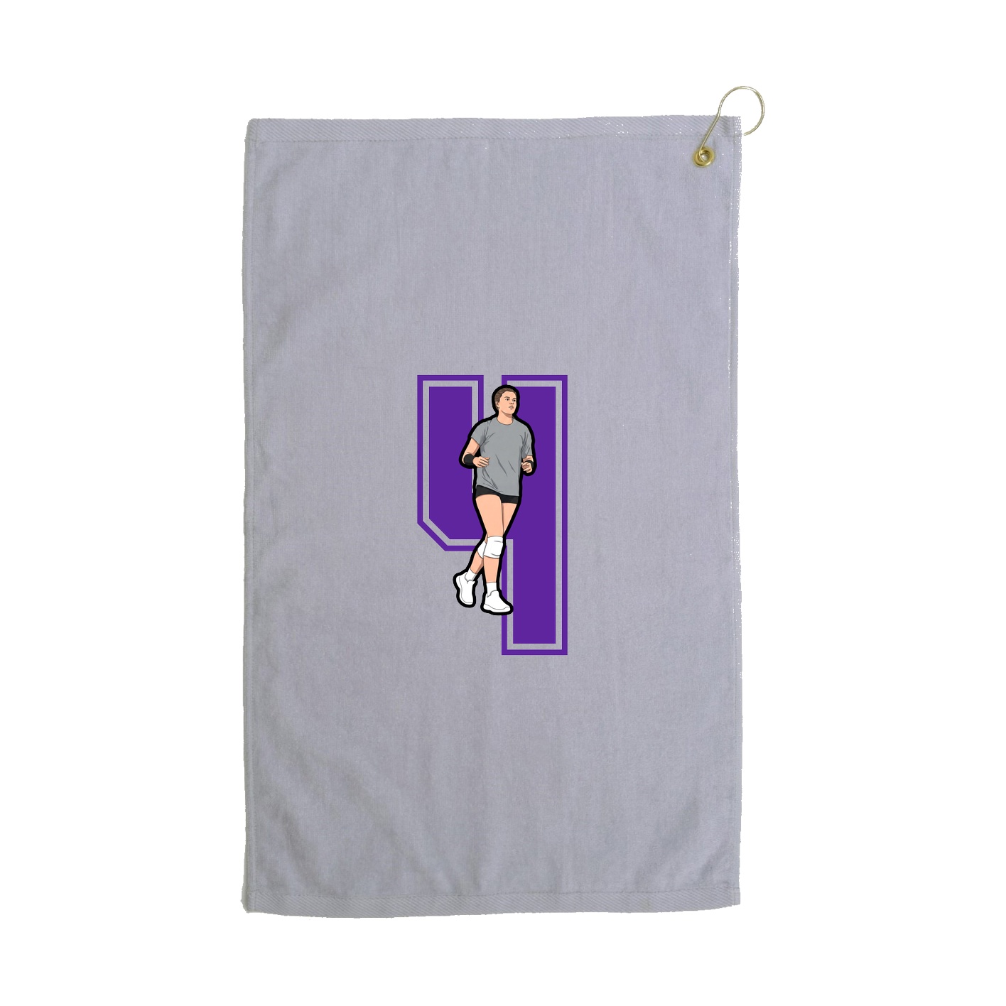 Golf Towel — Number in Grey