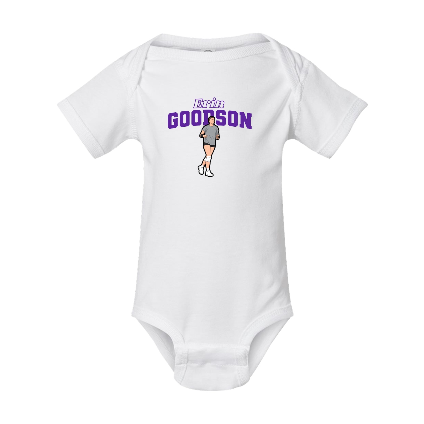 Baby Onesie — Name Arch in White
