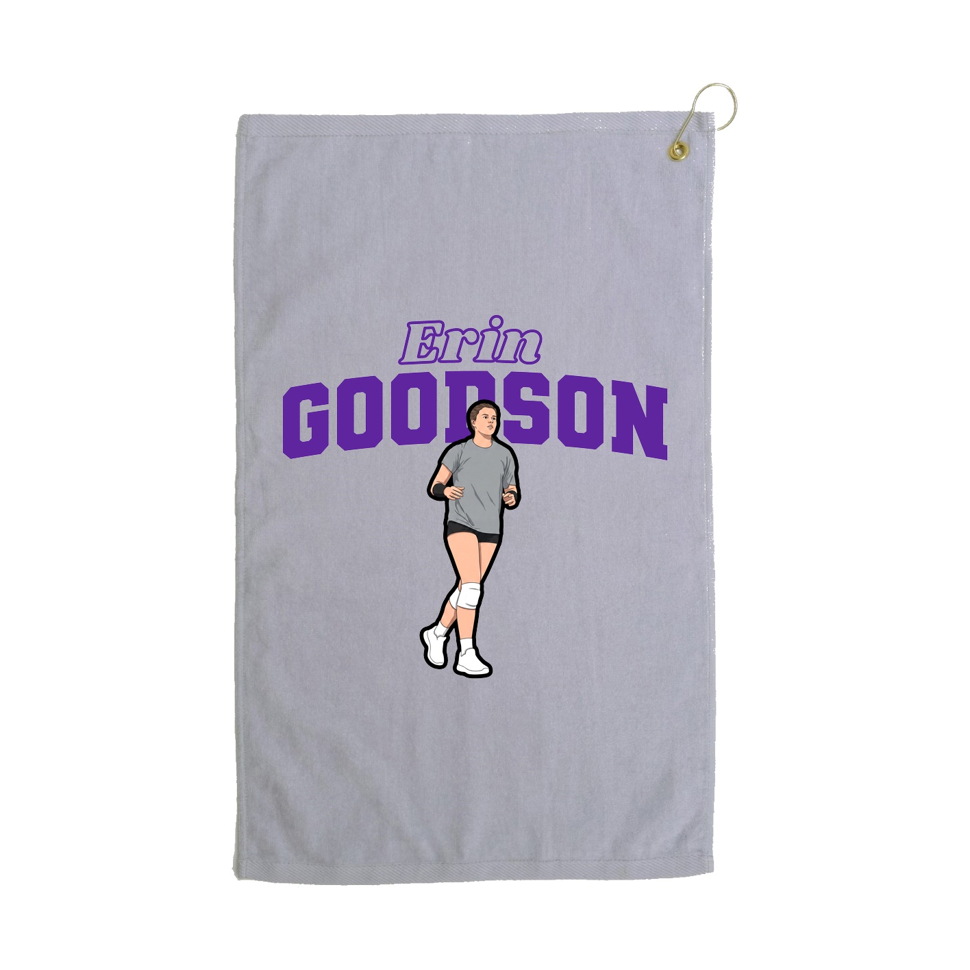Golf Towel — Name Arch in Grey