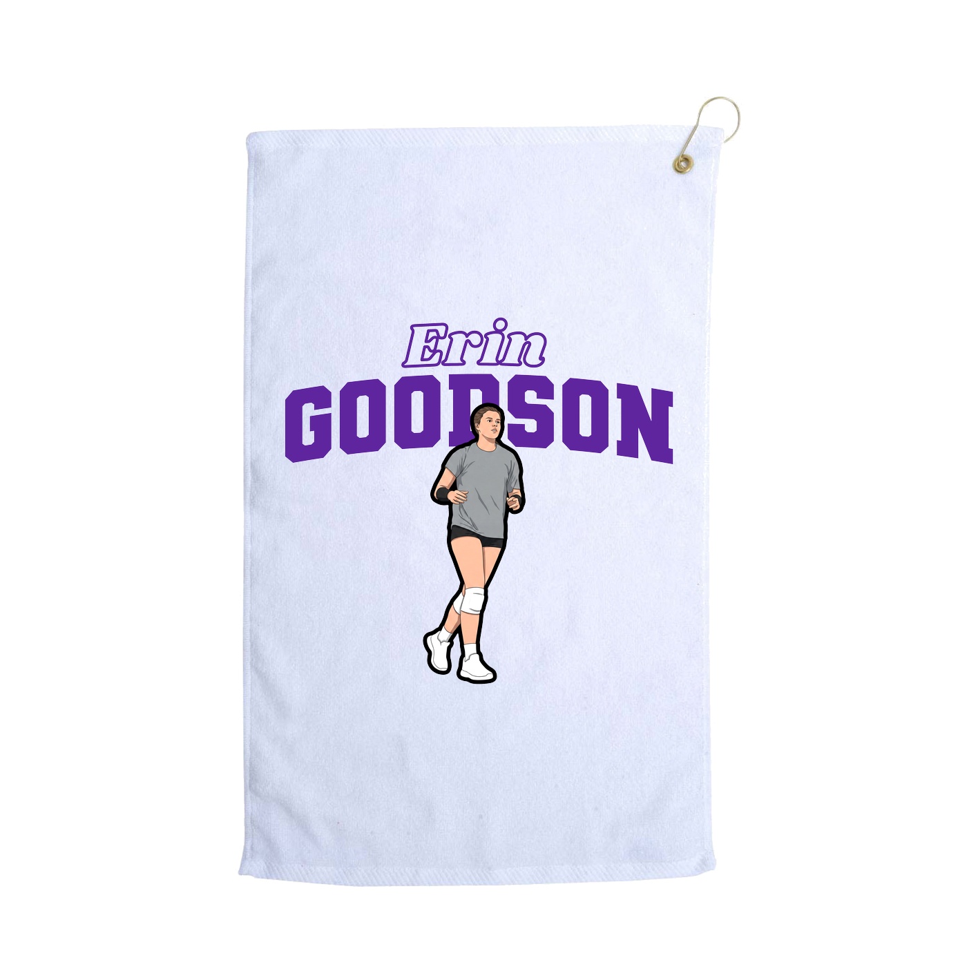 Golf Towel — Name Arch in White
