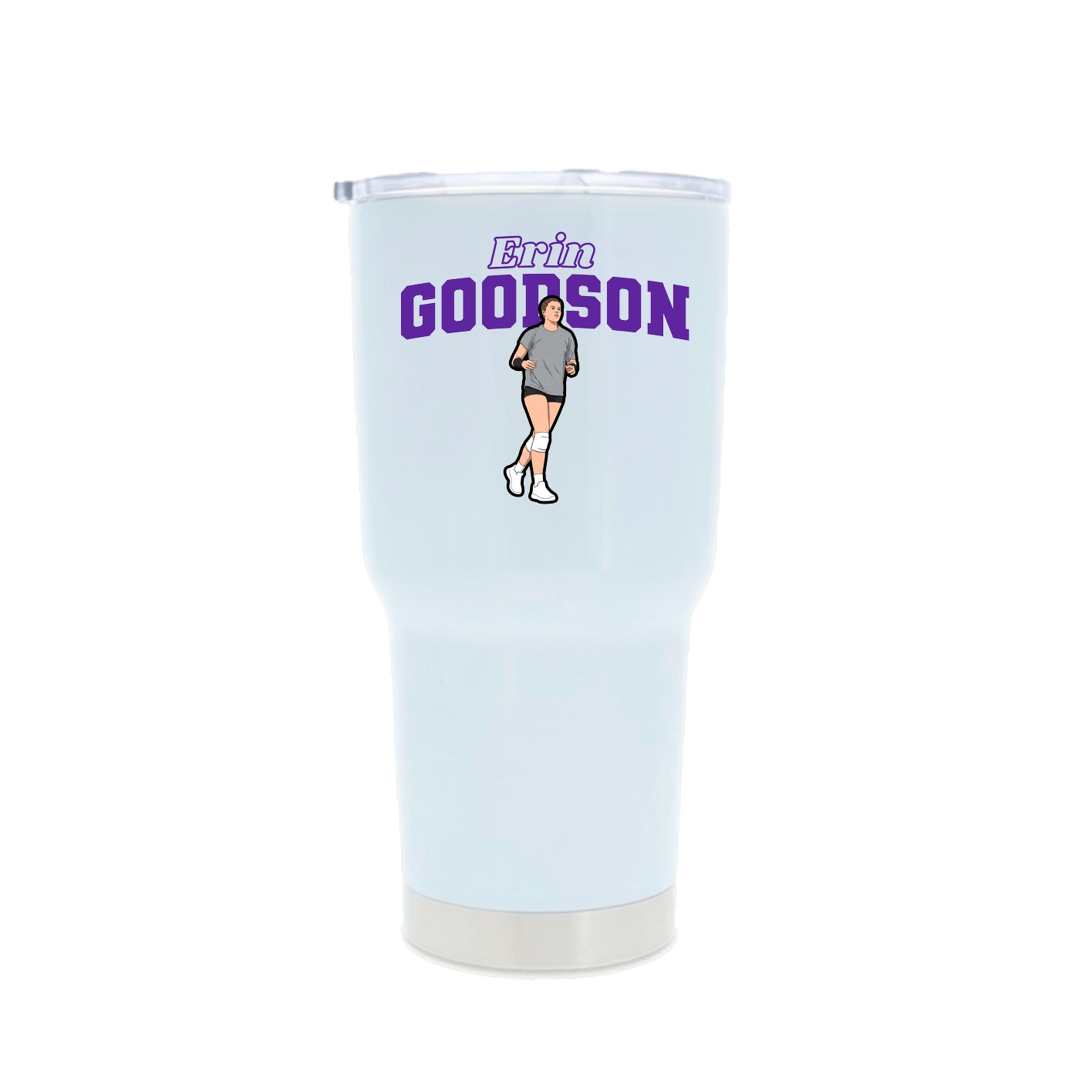 30oz Stainless Steel Tumbler — Name Arch in White