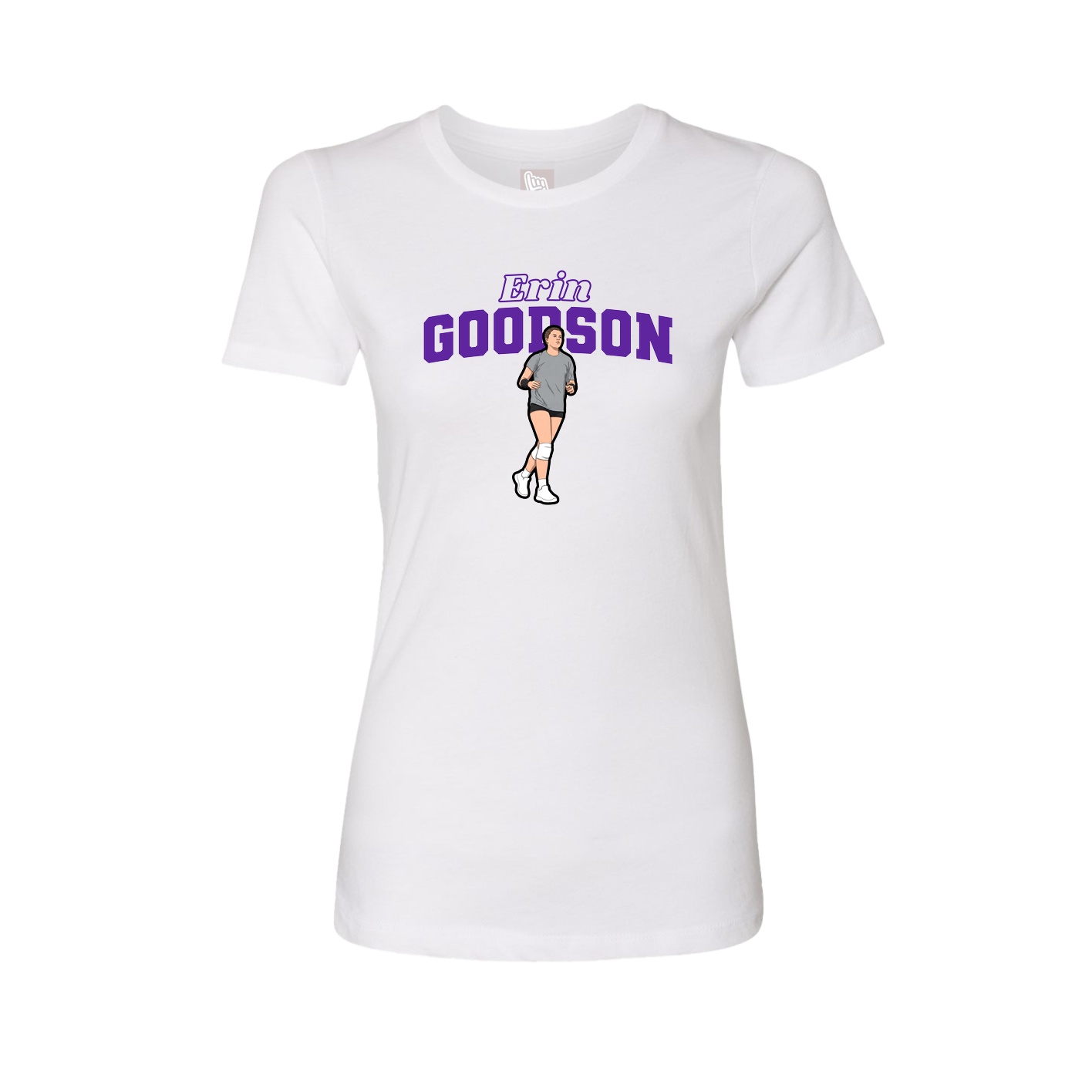 Womens Tee — Name Arch in White