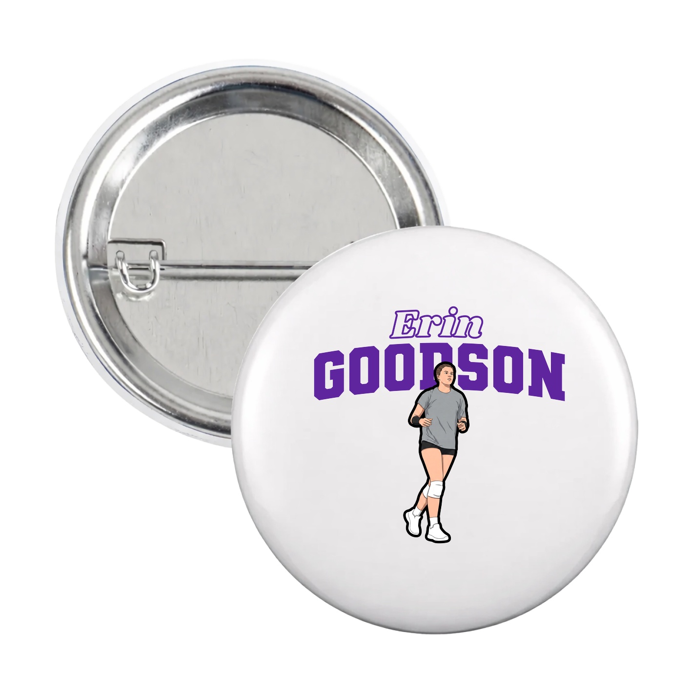 Game Day Button — Name Arch in White