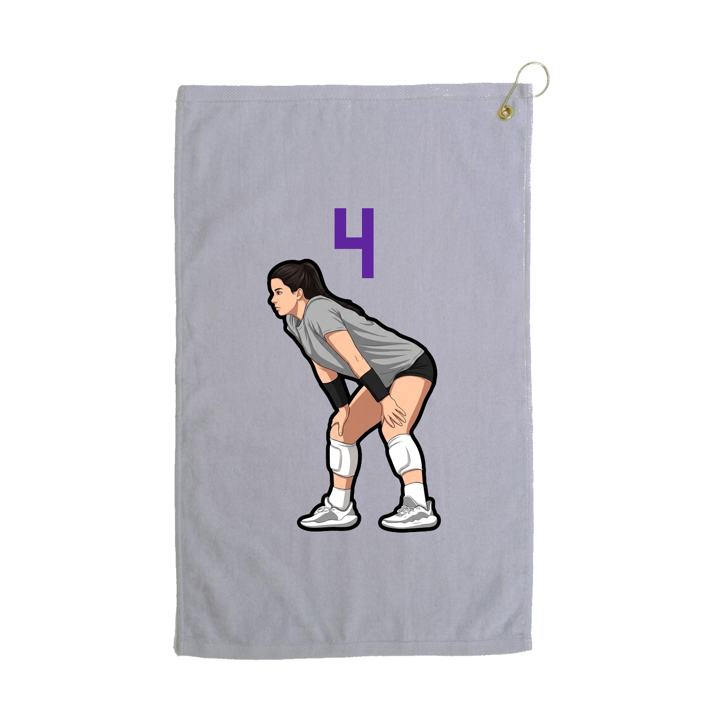 Golf Towel — Number Top in Grey
