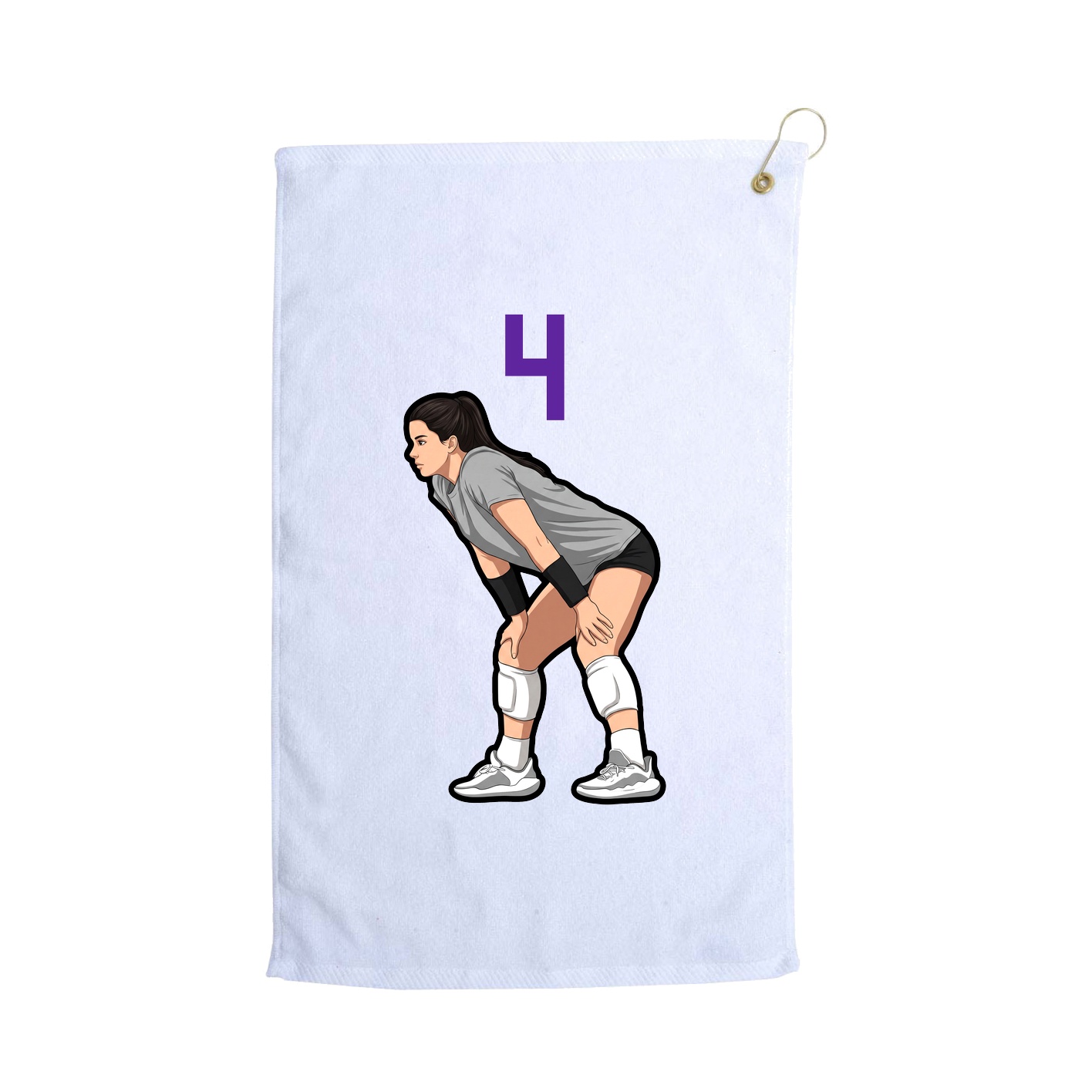Golf Towel — Number Top in White