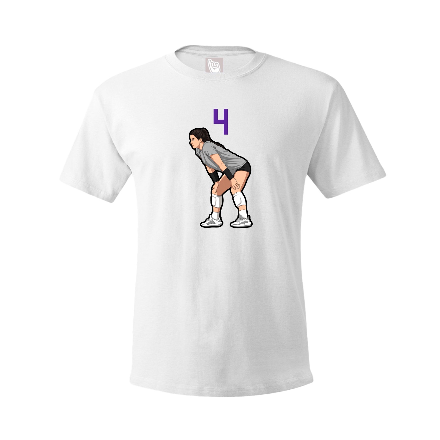 Youth Tee — Number Top in White