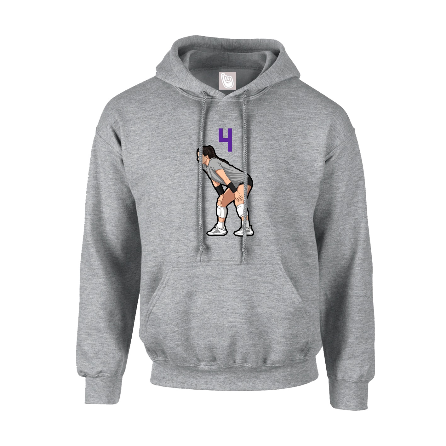 Hoodie — Number Top in Grey