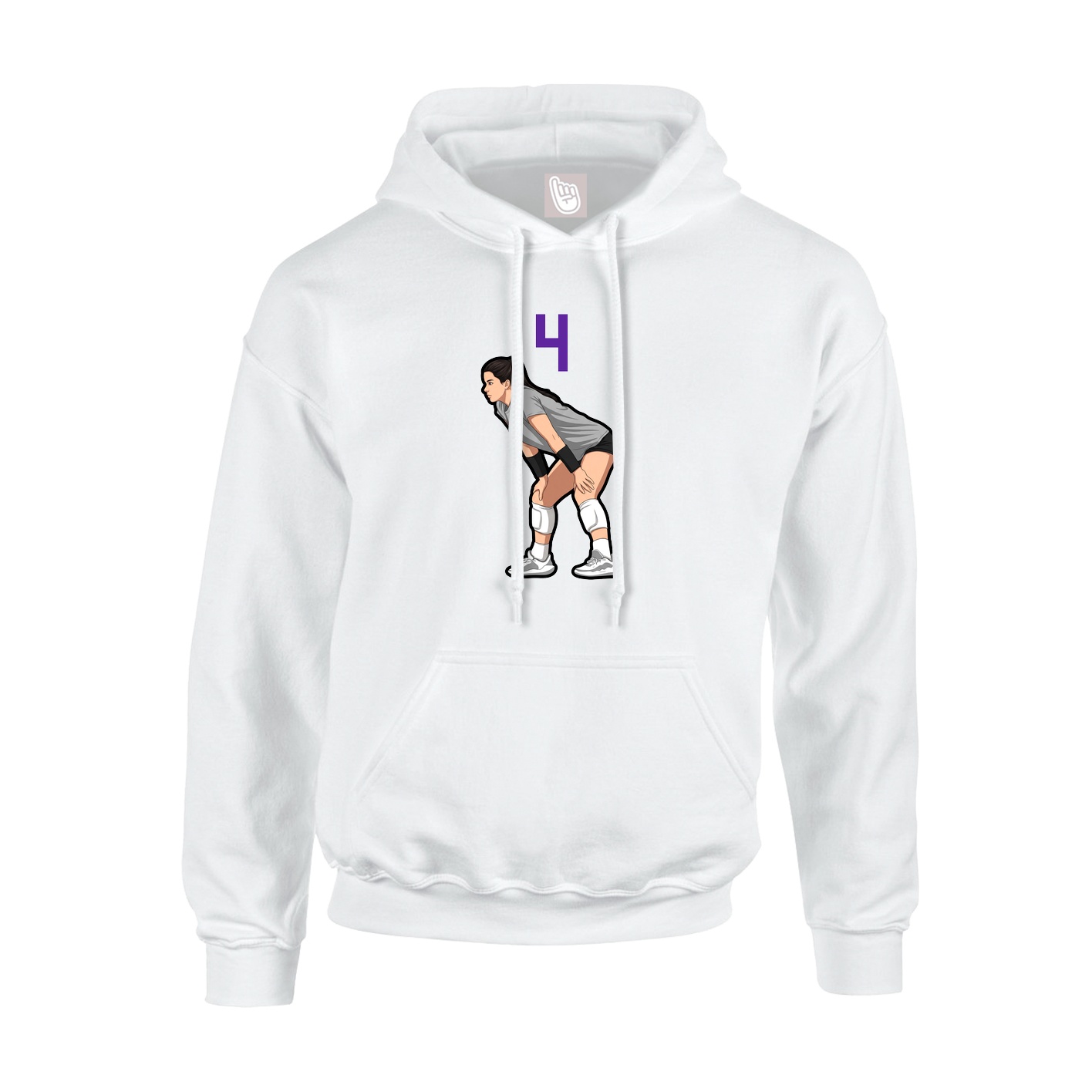 Hoodie — Number Top in White