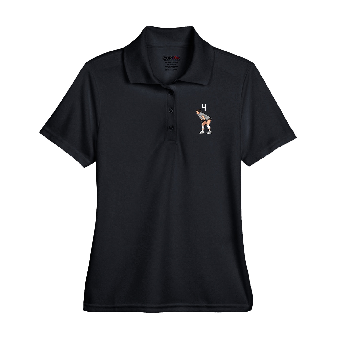 Performance Polo — Number Top in Black