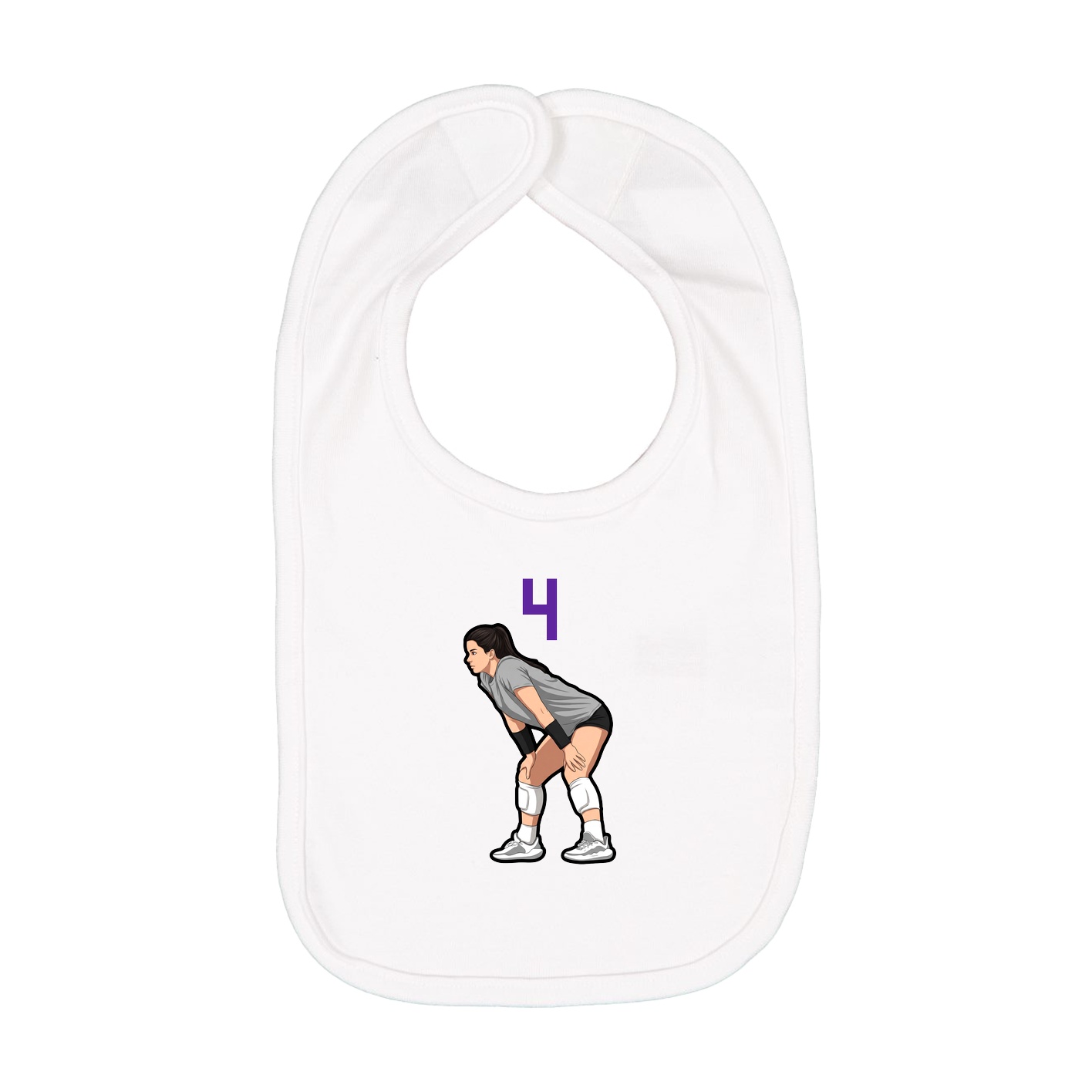 Infant Bib — Number Top in White
