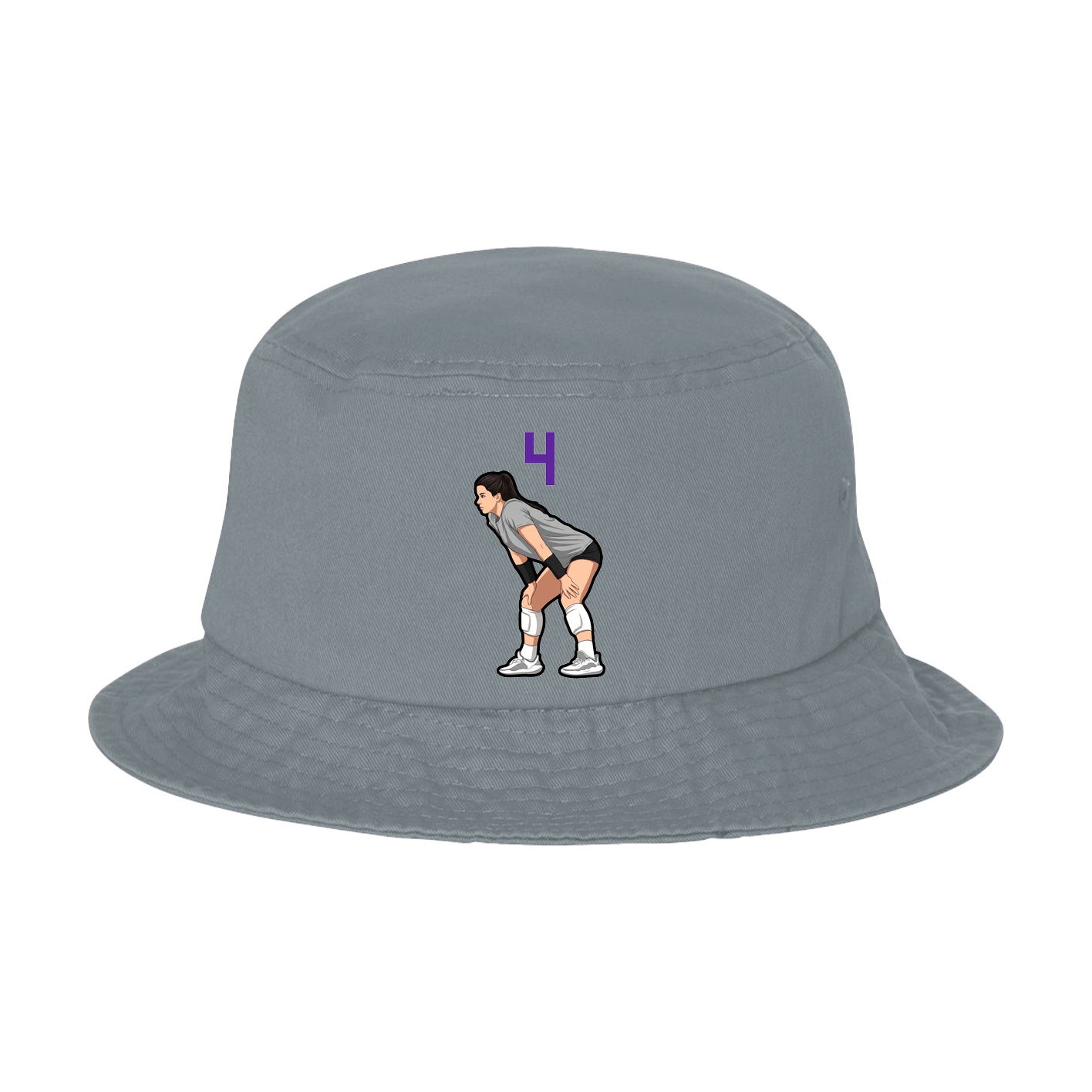 Bucket Cap — Number Top in Grey