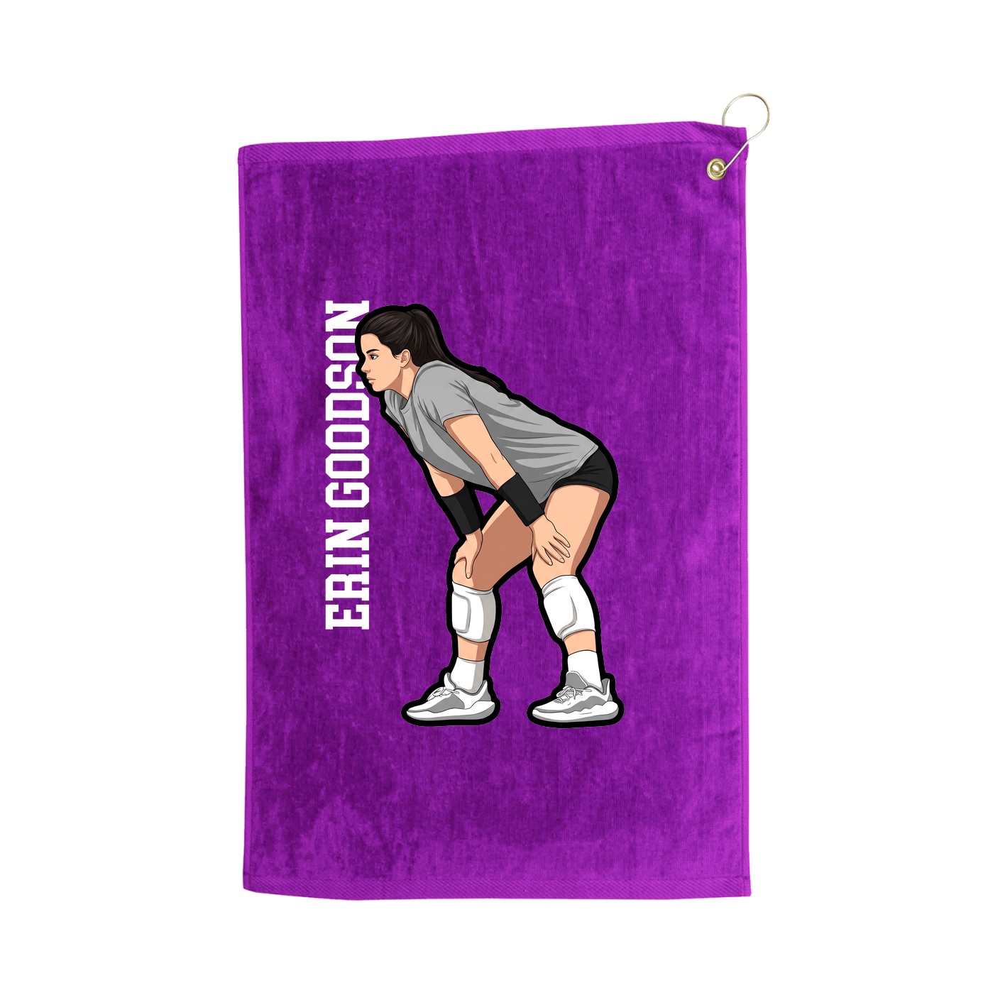 Golf Towel — Name Vertical in Purple