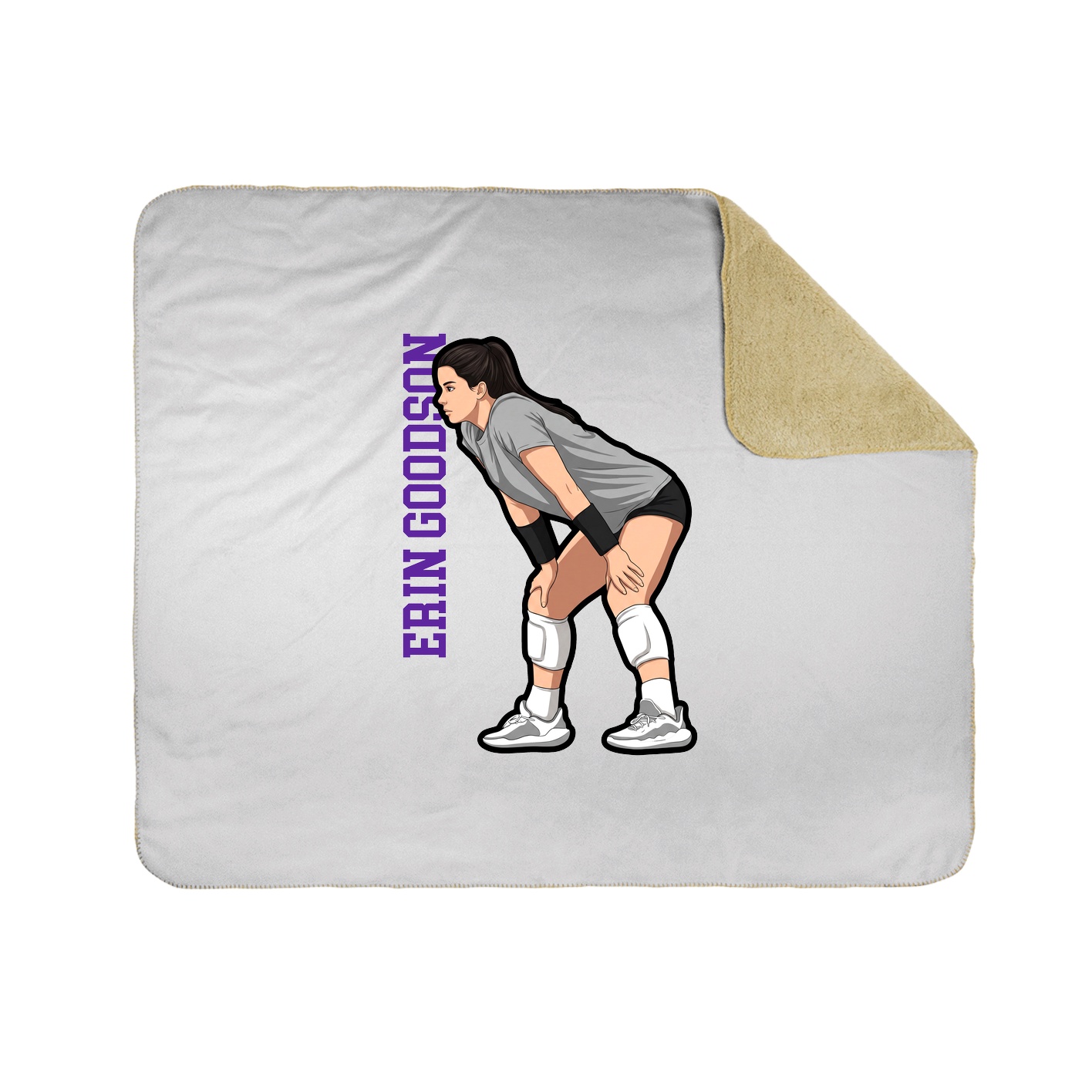 Throw Blanket — Name Vertical in White