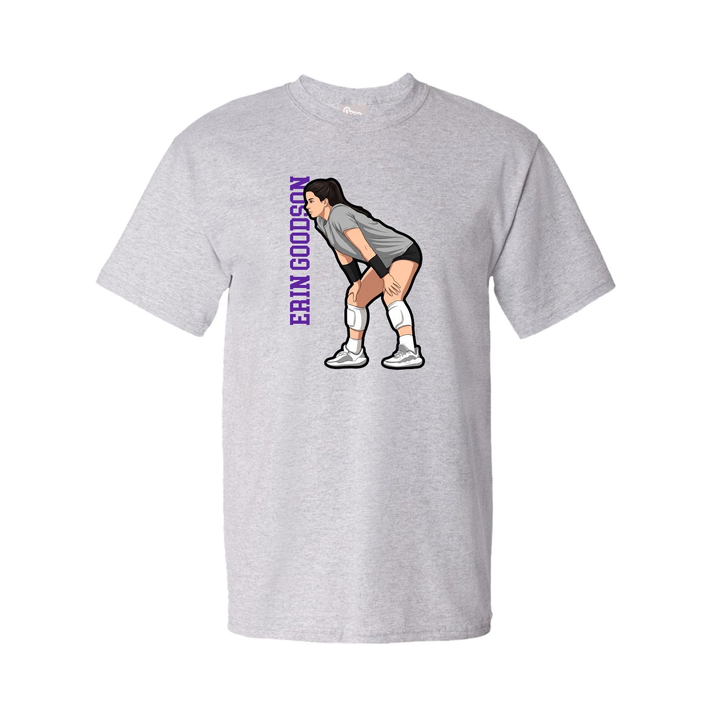Tee — Name Vertical in Grey