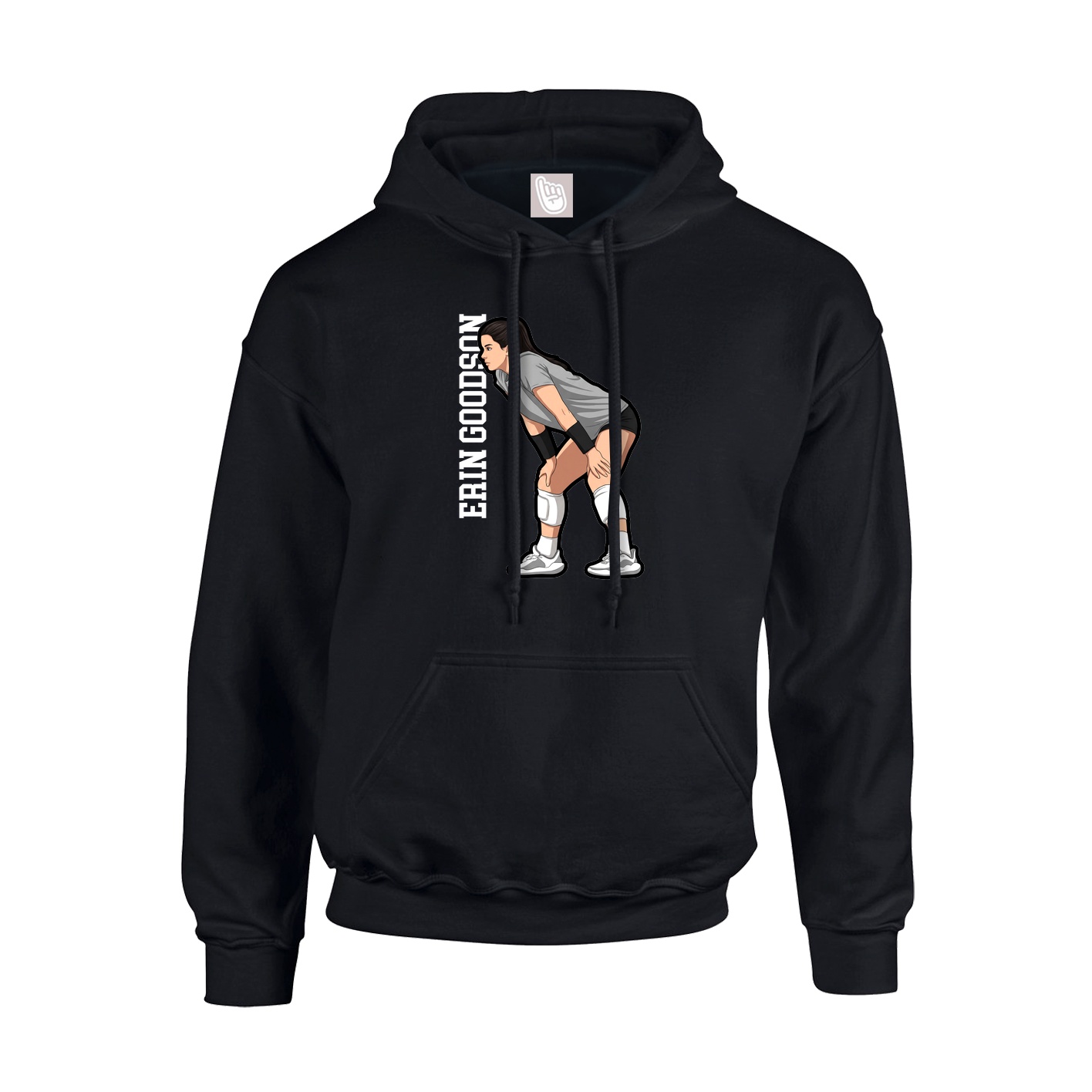 Hoodie — Name Vertical in Black