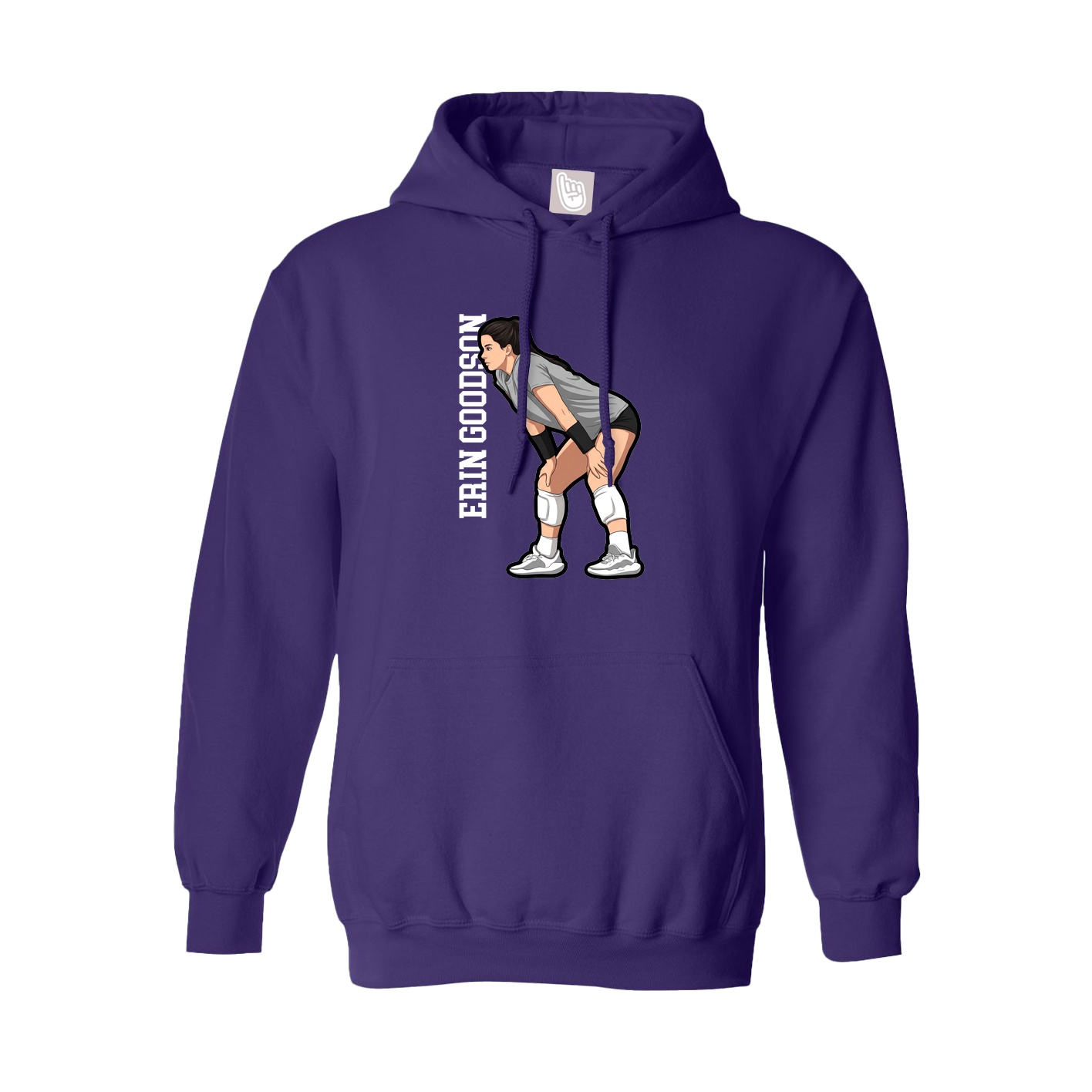 Hoodie — Name Vertical in Purple