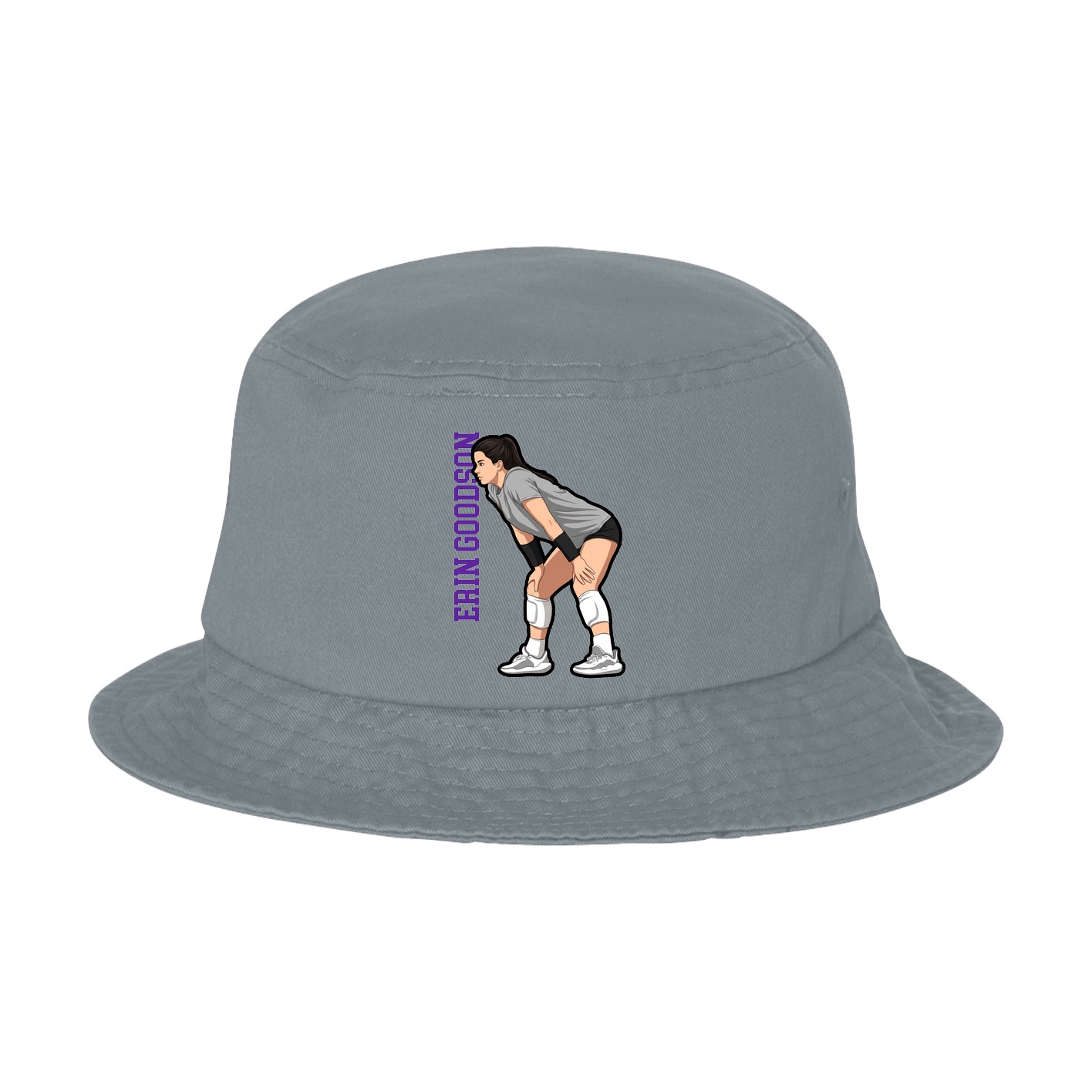 Bucket Cap — Name Vertical in Grey