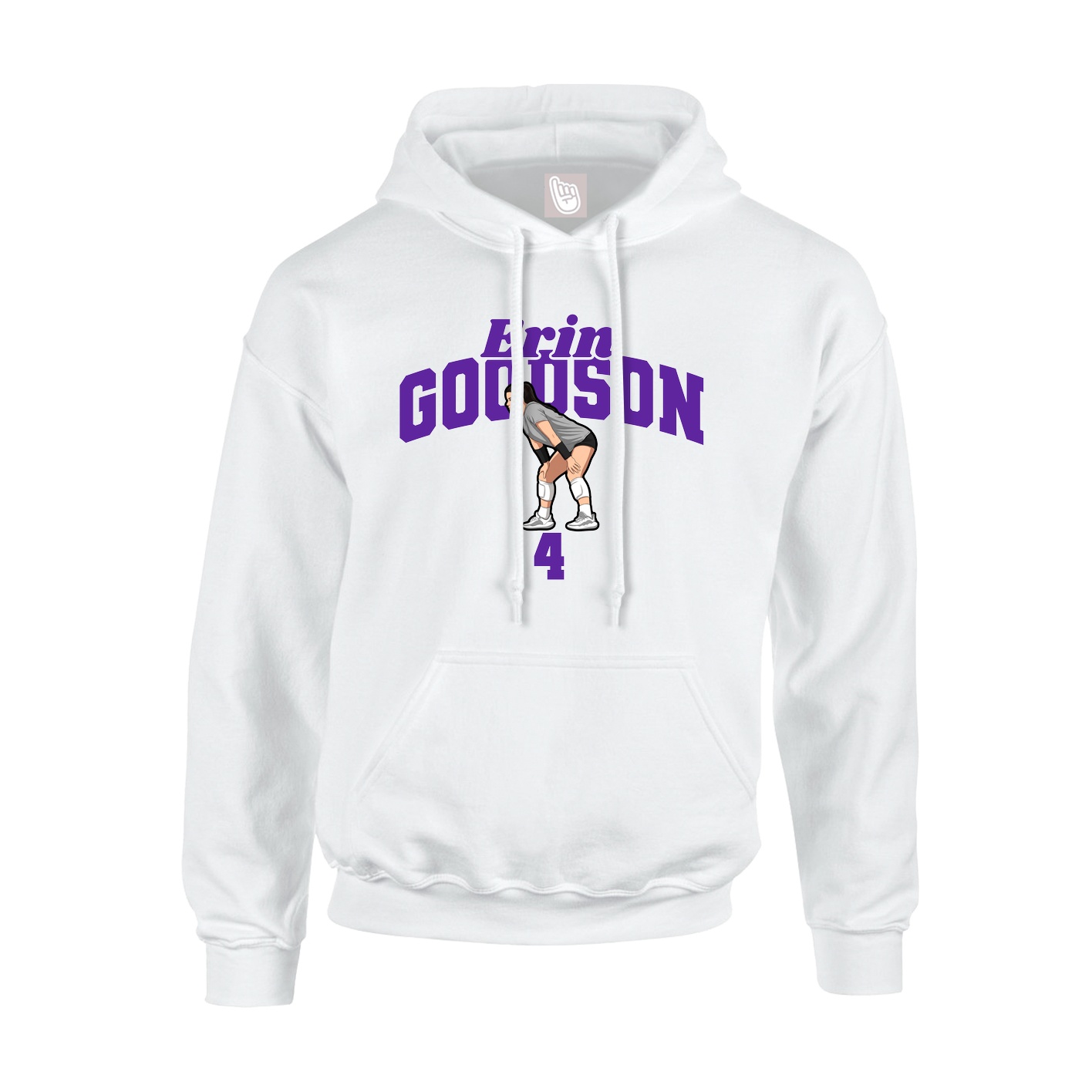 Youth Hoodie — Signature Arch in White